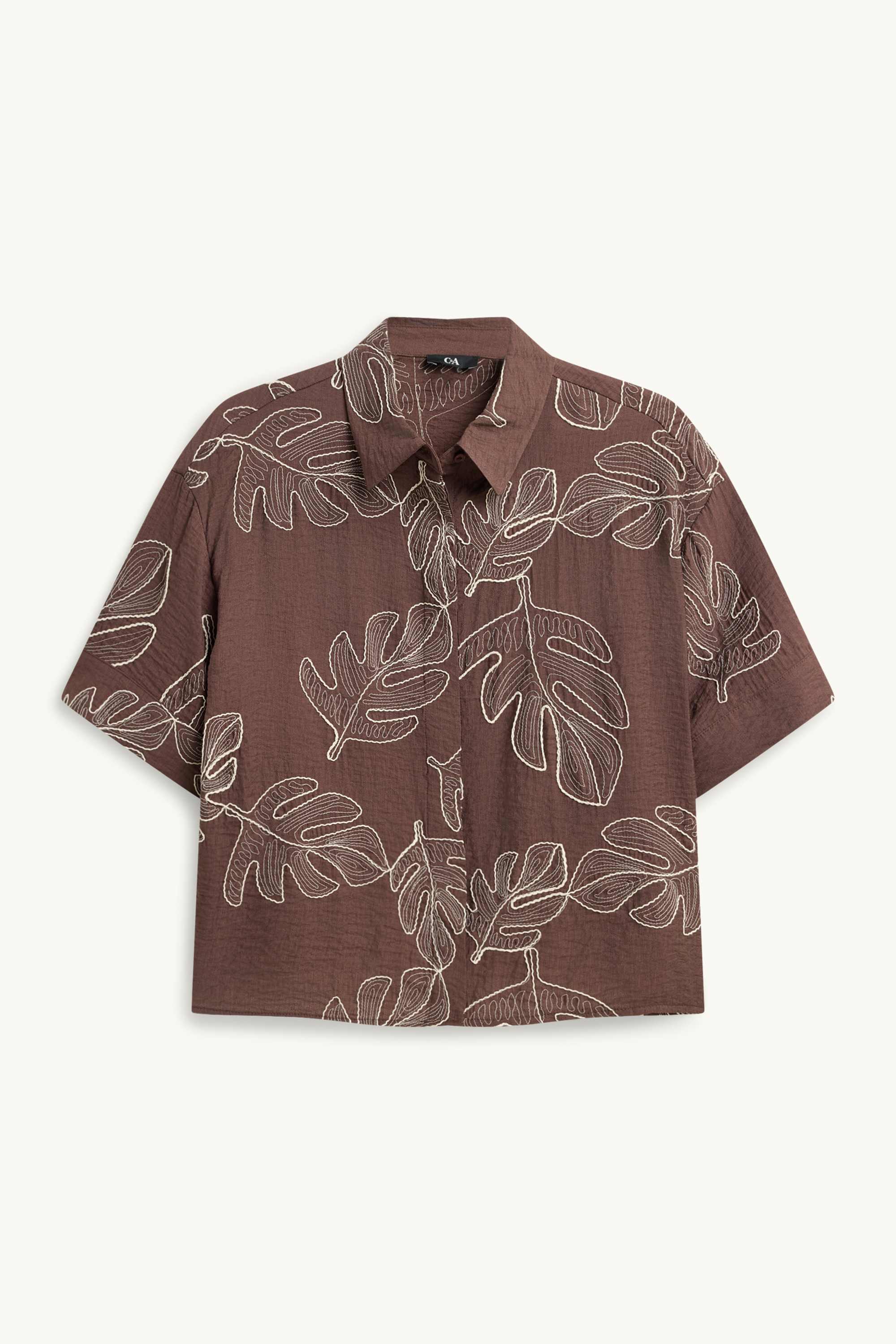 Shirt blouse - patterned brown