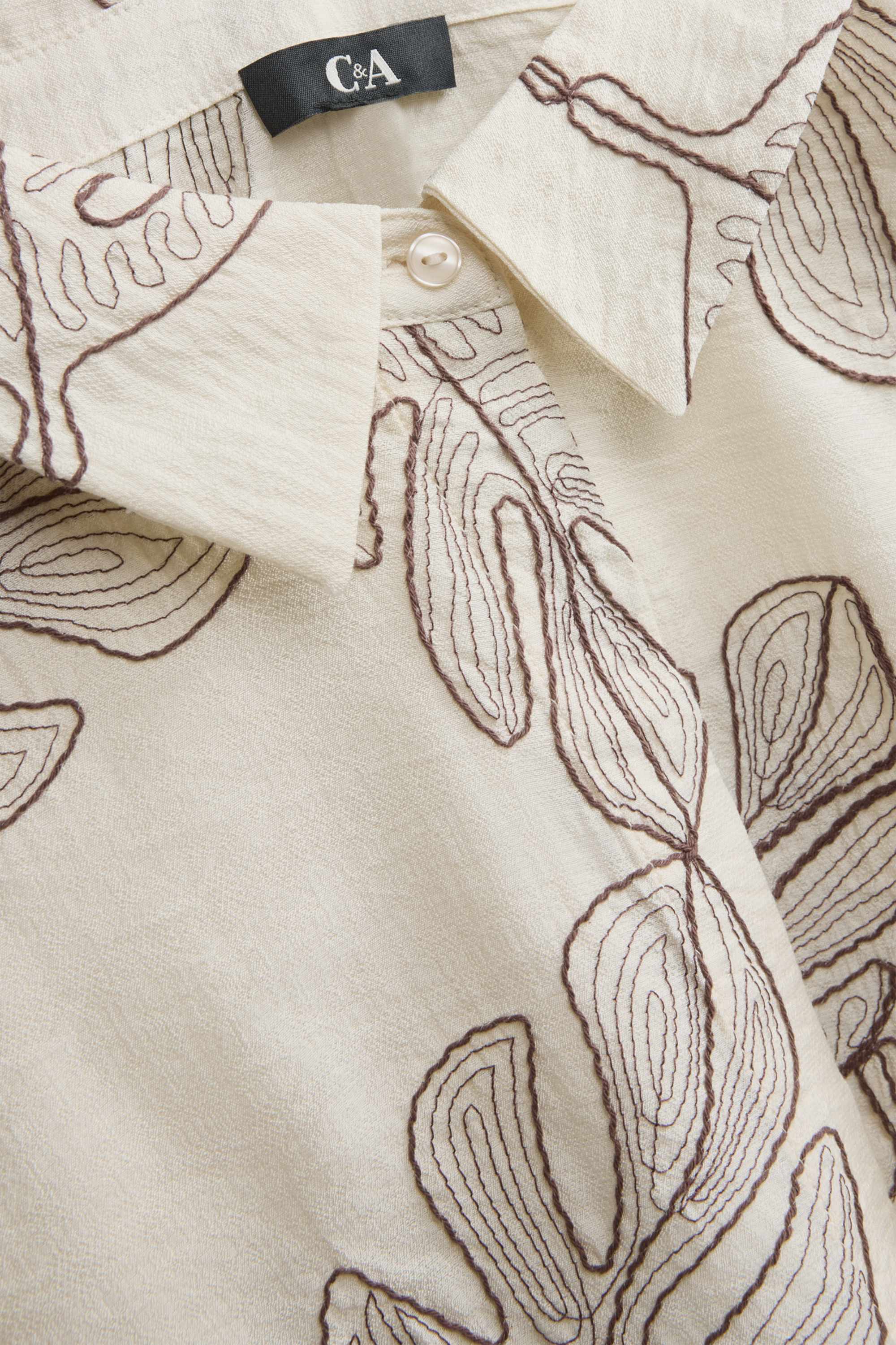 Shirt blouse - patterned creme