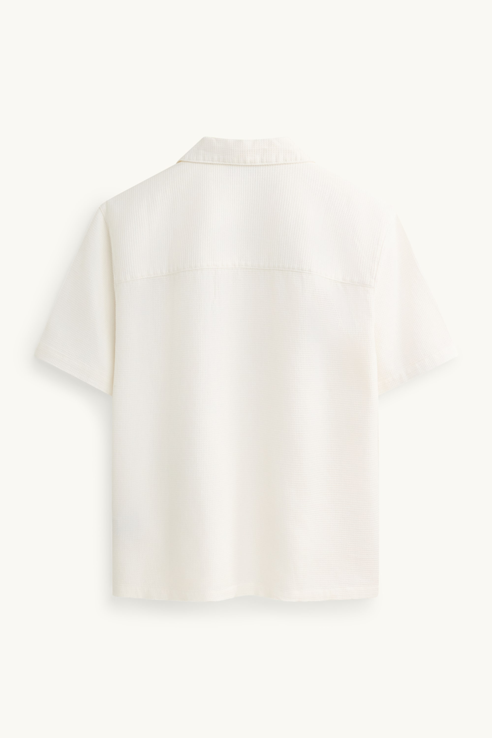 Shirt - relaxed fit - lapel collar - textured white