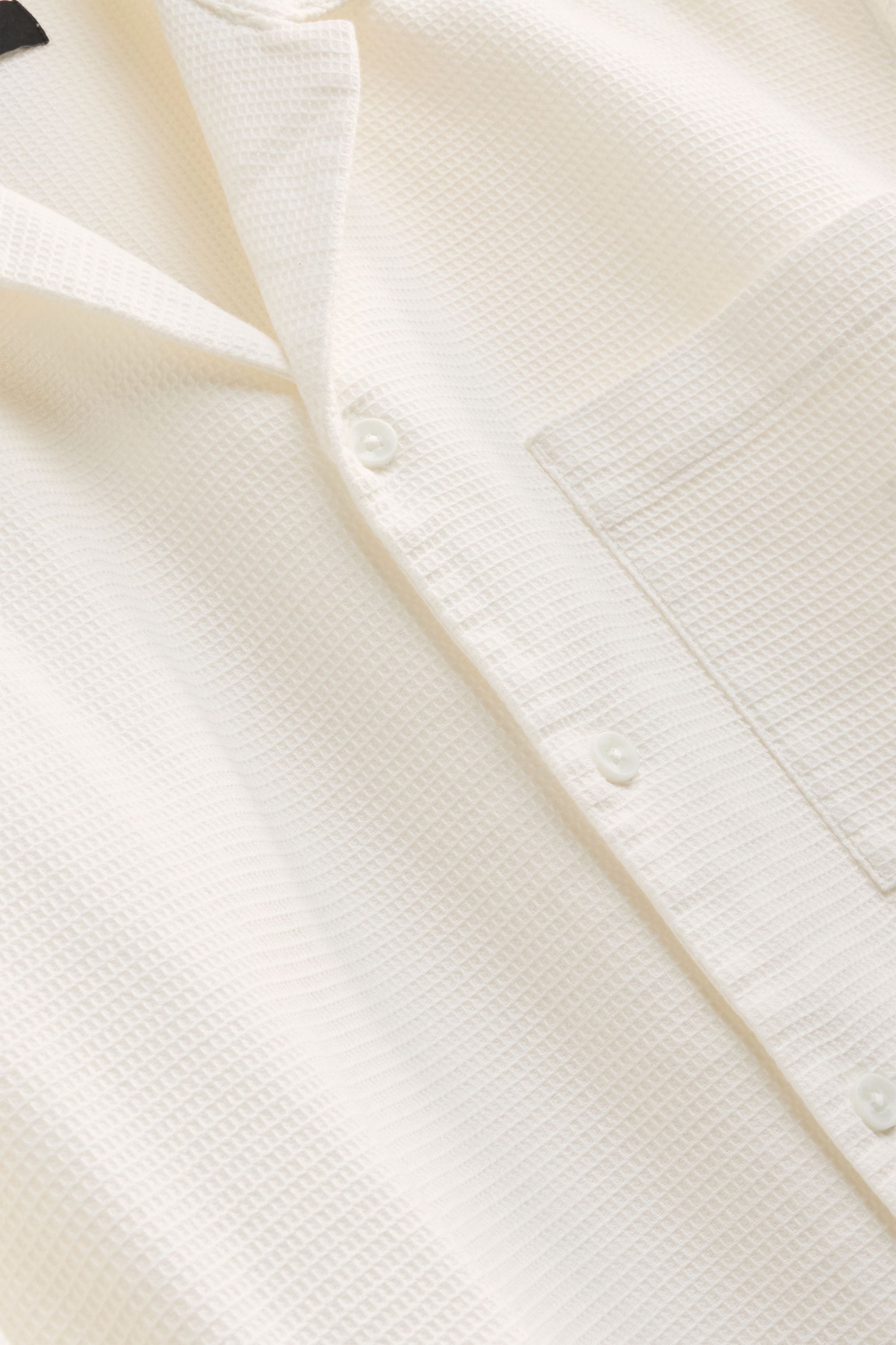 Shirt - relaxed fit - lapel collar - textured white