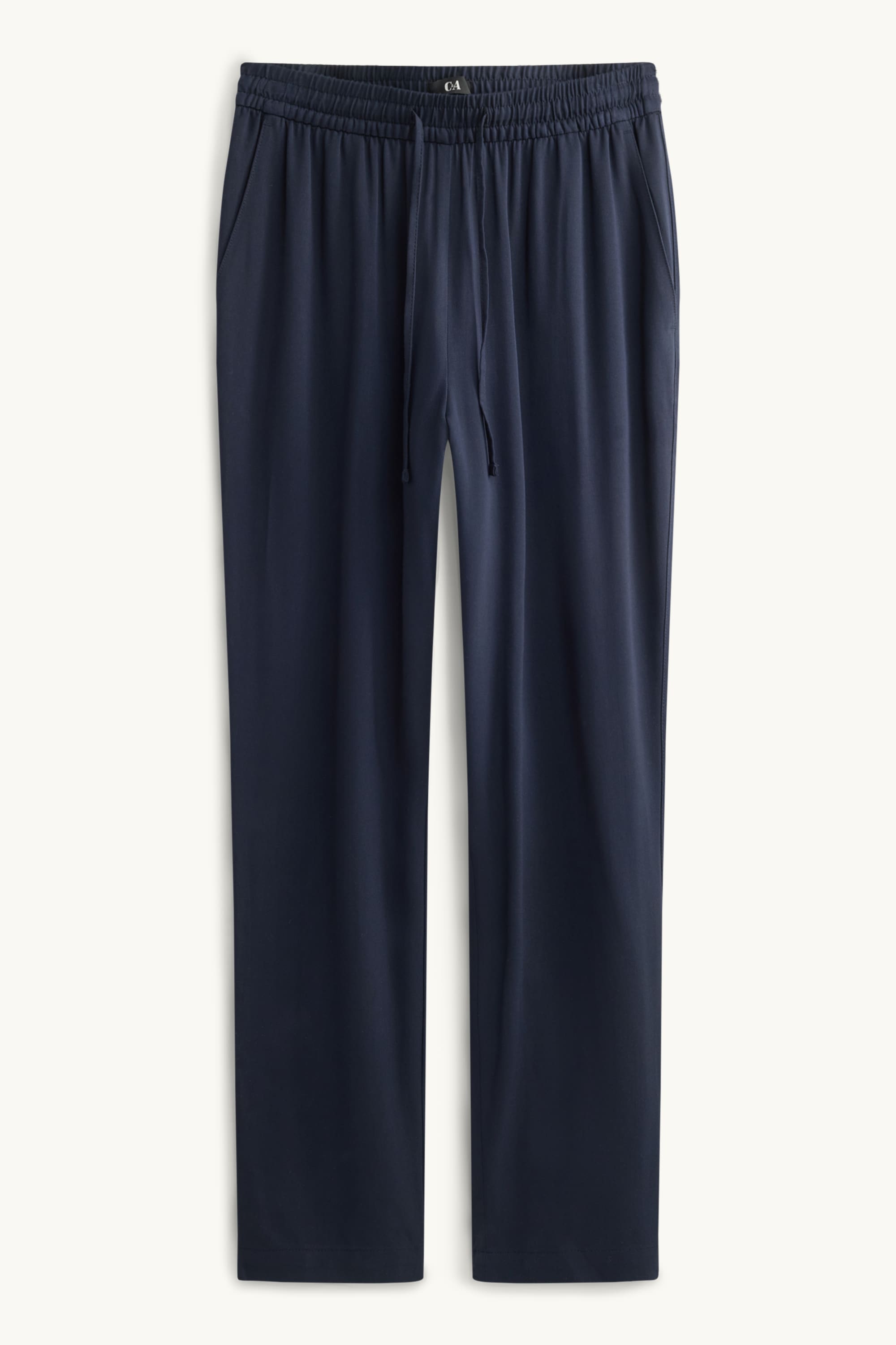 Cloth trousers - mid-rise waist - tapered fit dark blue