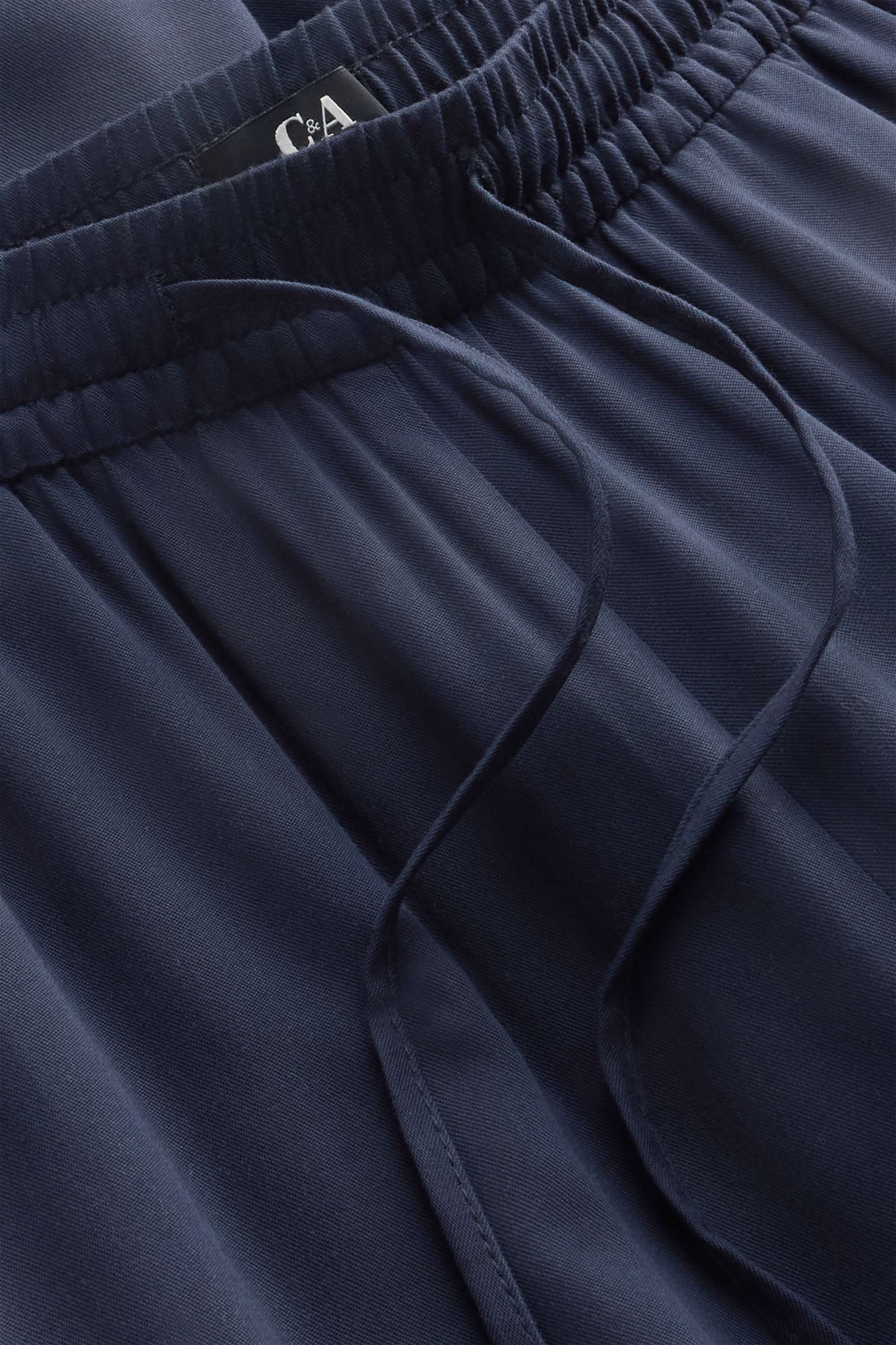Cloth trousers - mid-rise waist - tapered fit dark blue