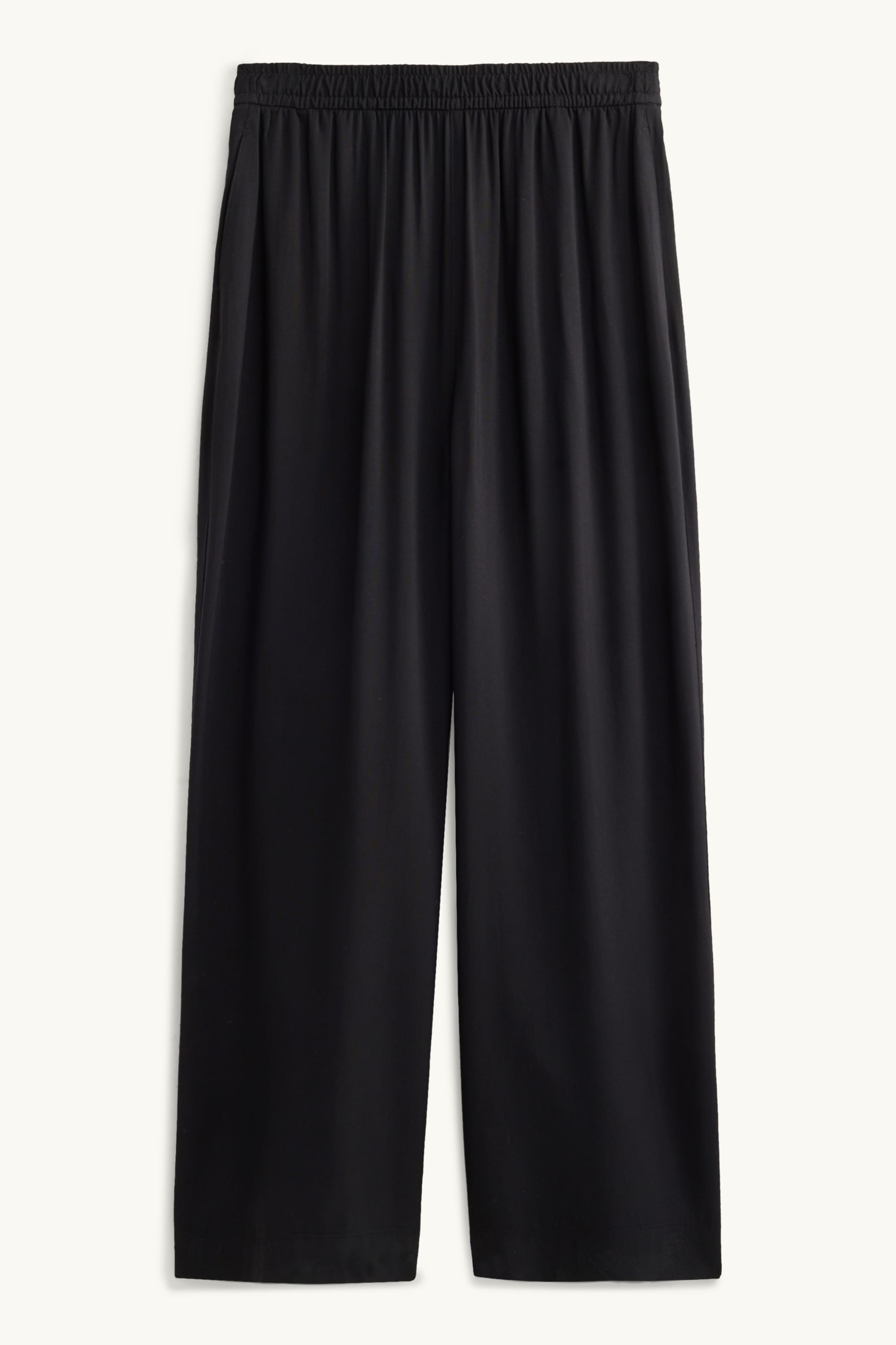 Cropped cloth trousers - high waist - wide leg black