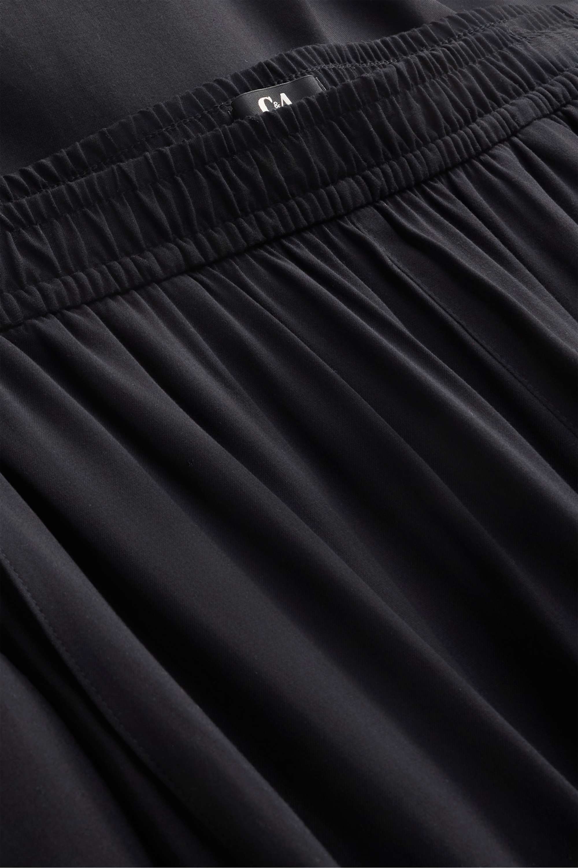 Cropped cloth trousers - high waist - wide leg black