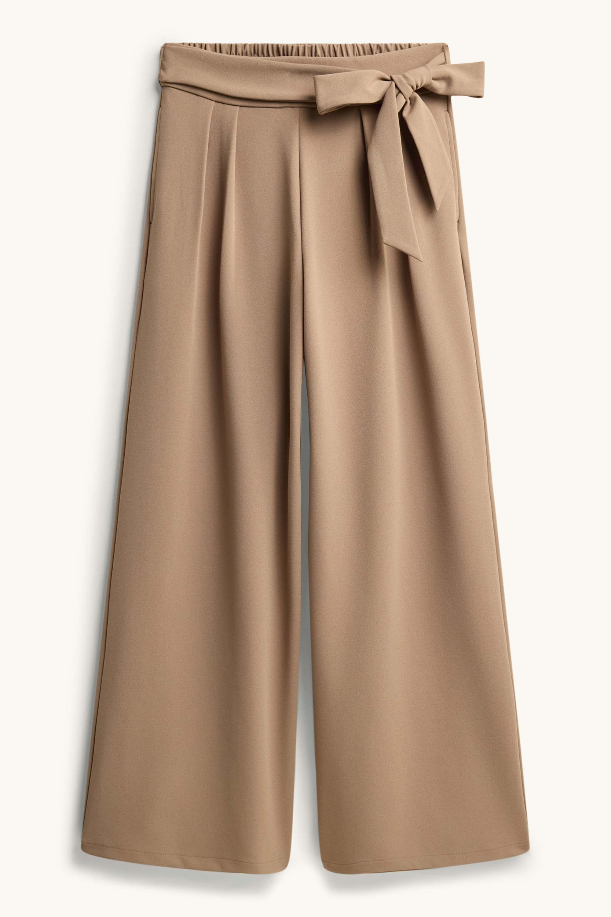 Cloth trousers - high waist - wide leg beige