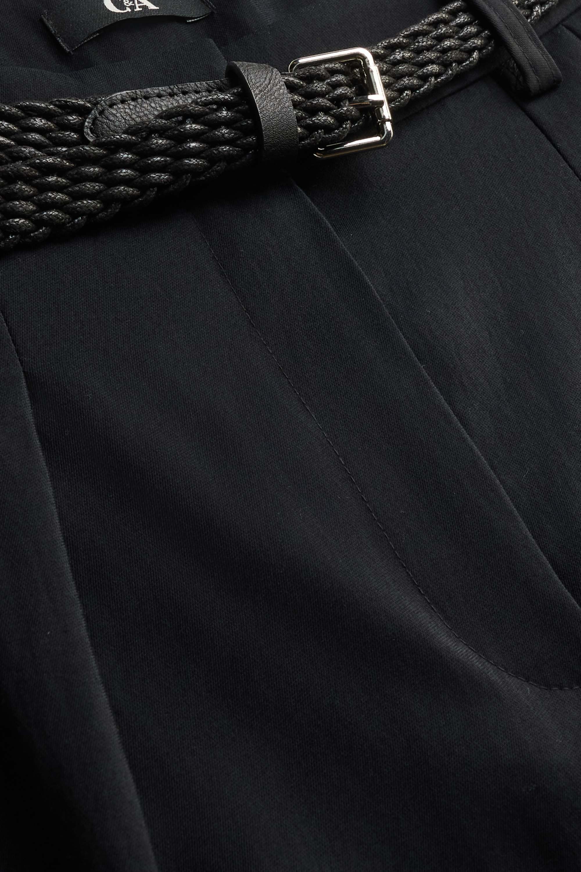 Bermuda shorts with belt - high waist black