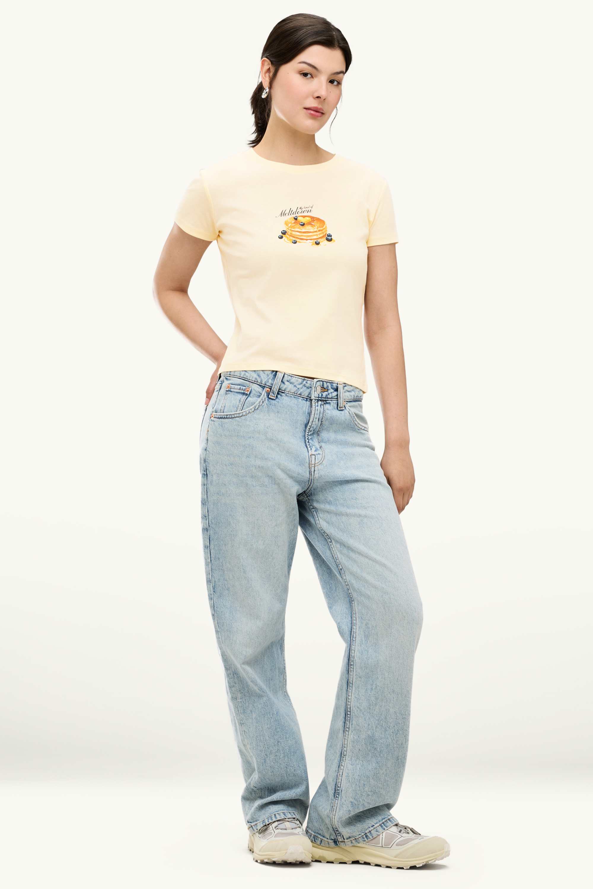T-shirt - slim fit light yellow
