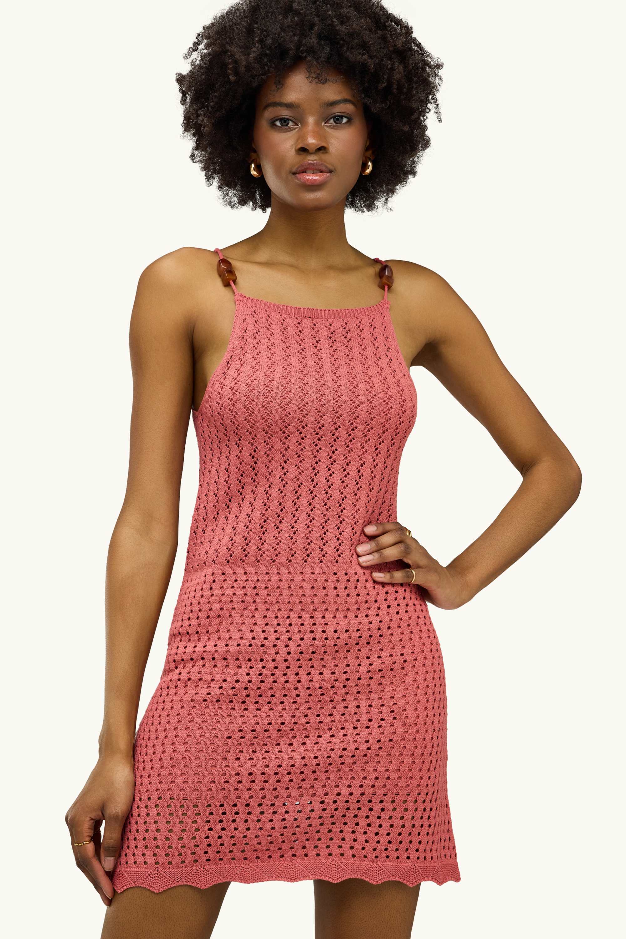 Knitted dress terracotta