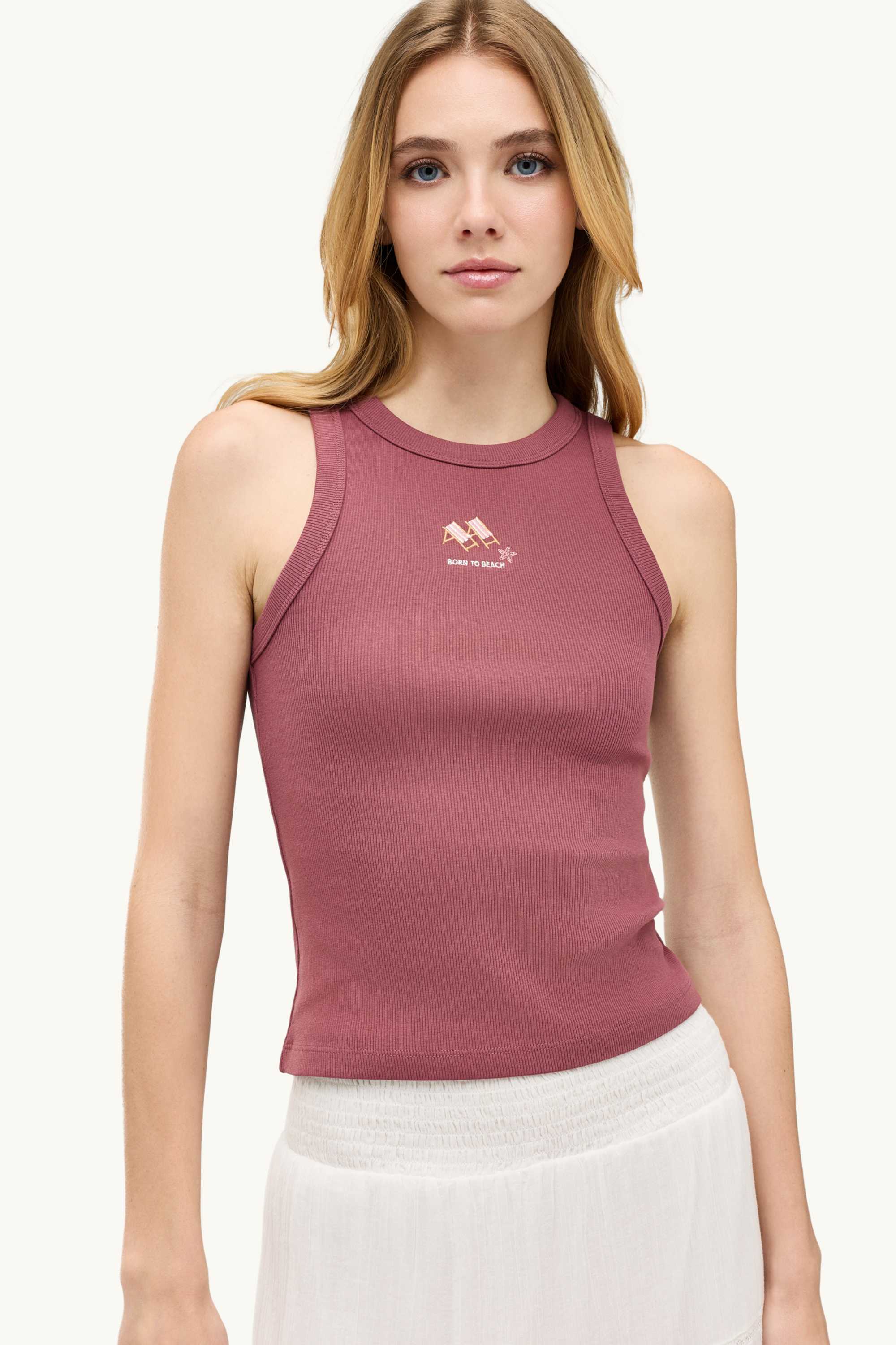 Top - ribbed red