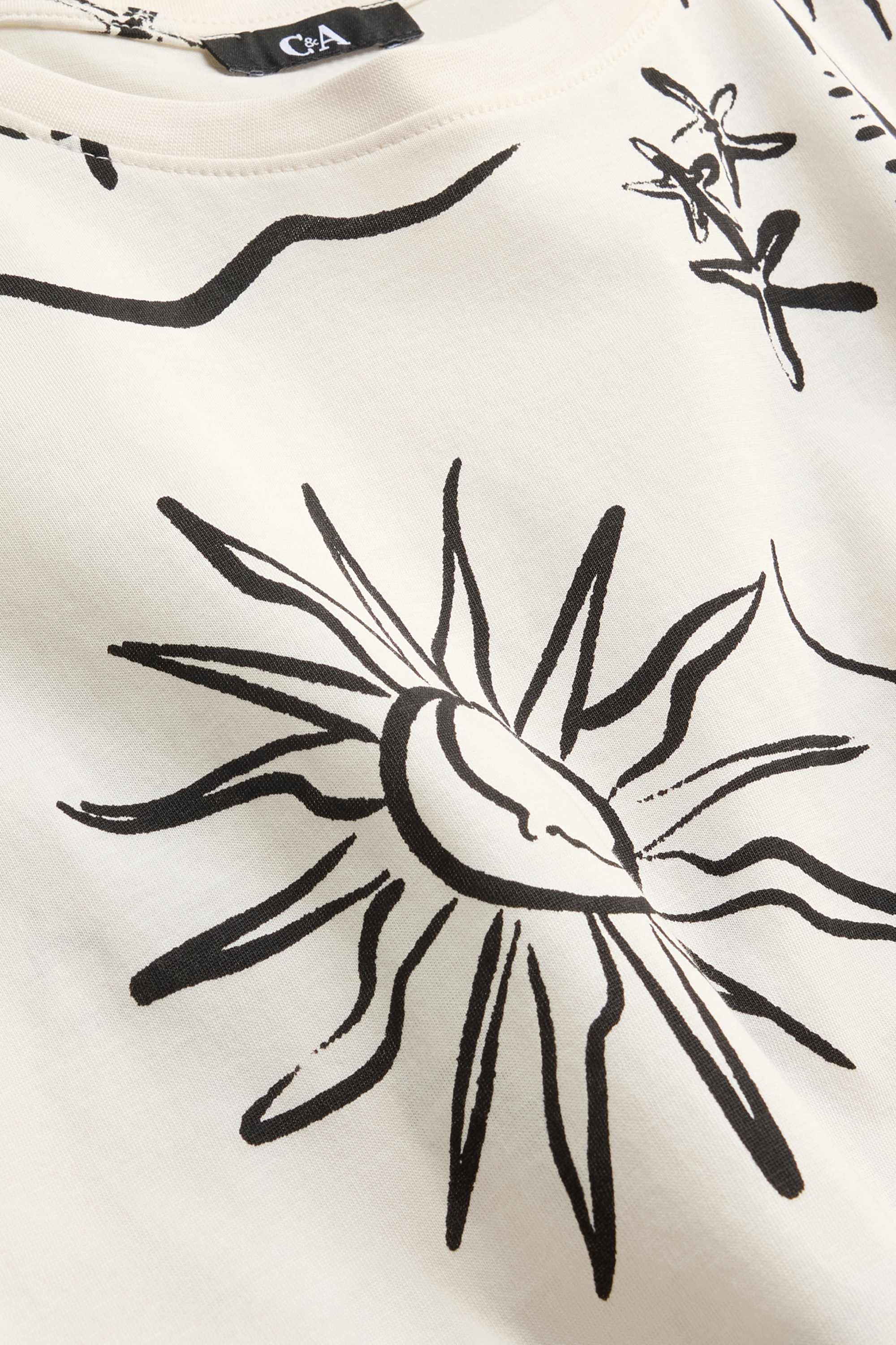 T-shirt - regular fit white / black