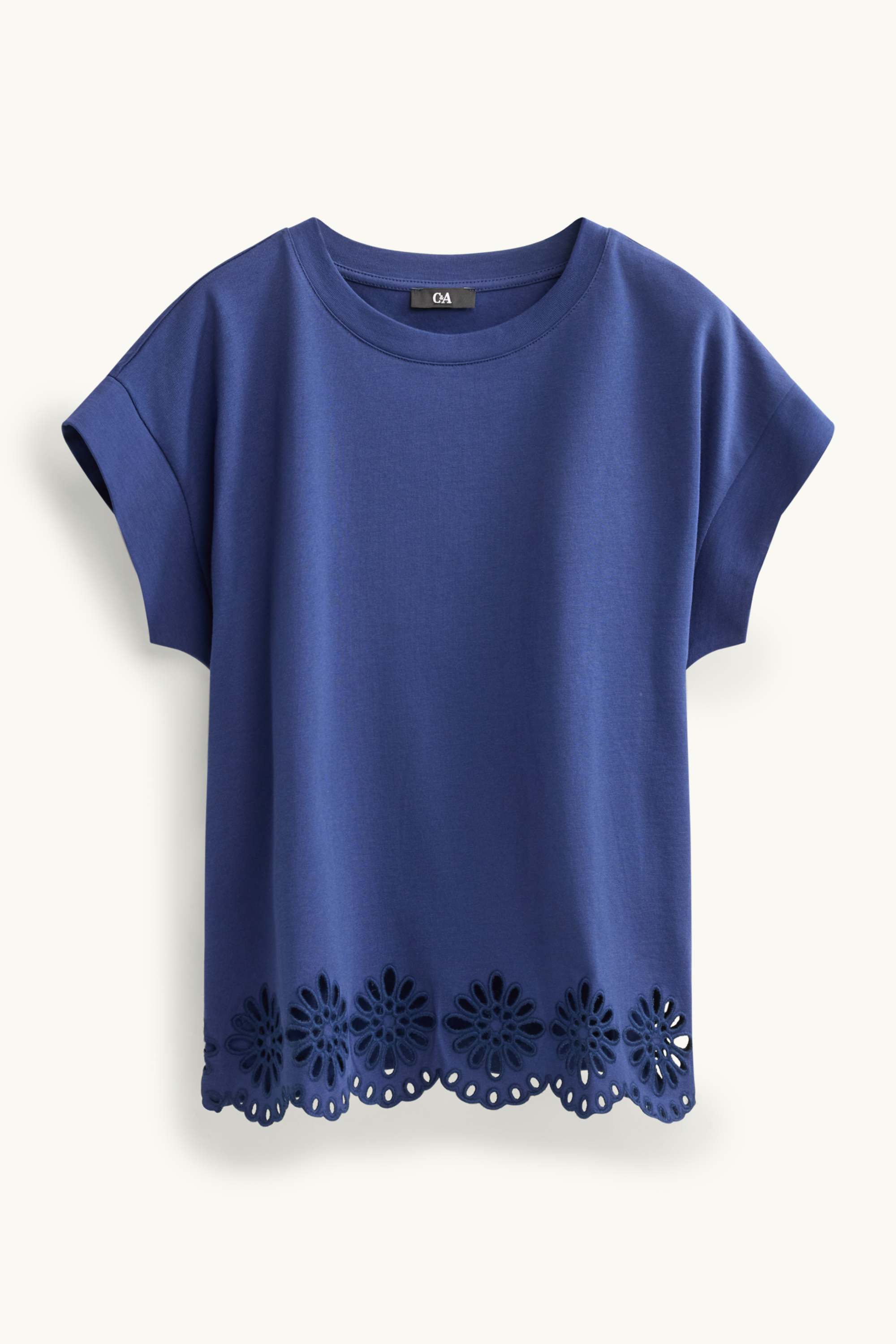 T-shirt - regular fit - broderie anglaise dark blue