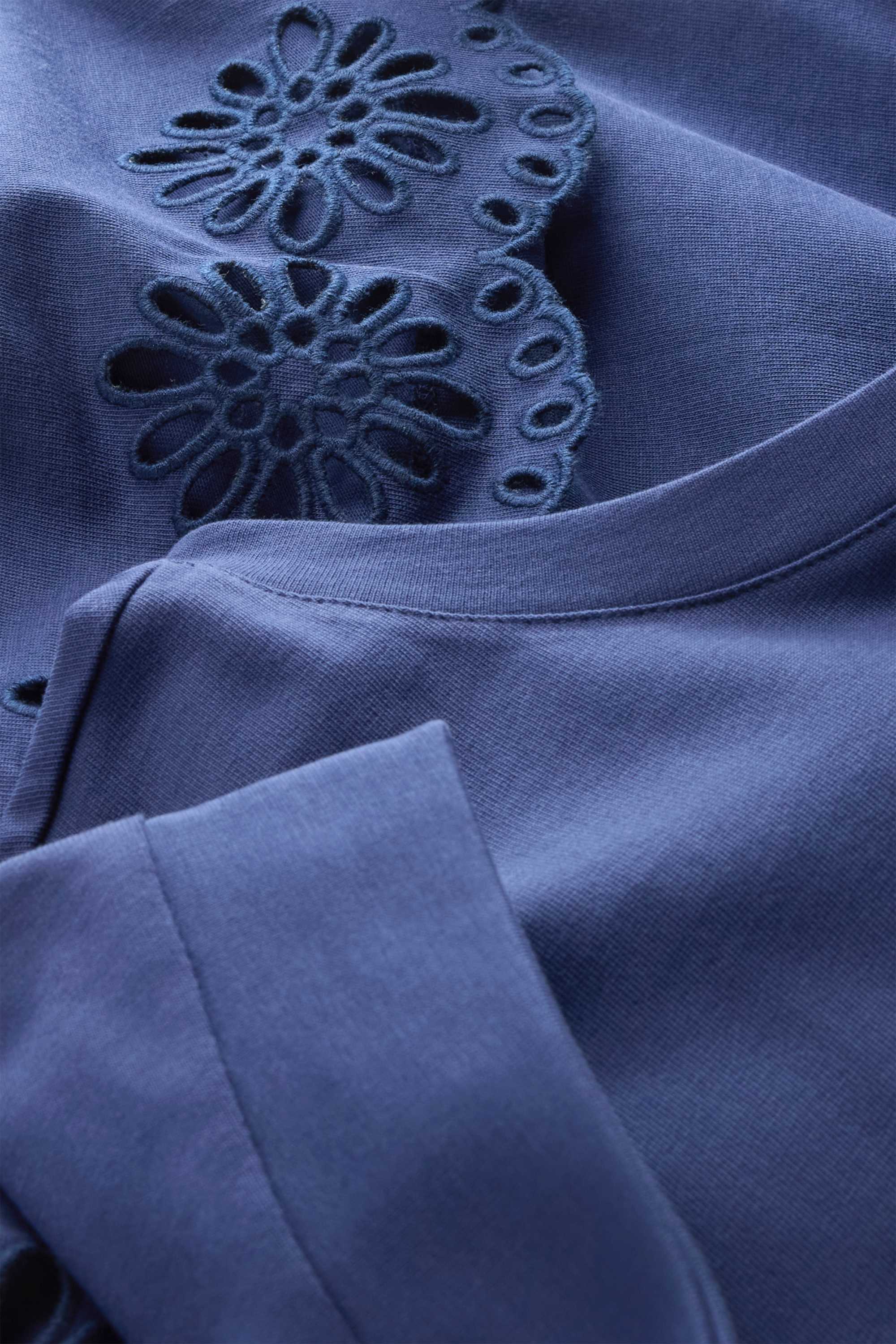 T-shirt - regular fit - broderie anglaise dark blue