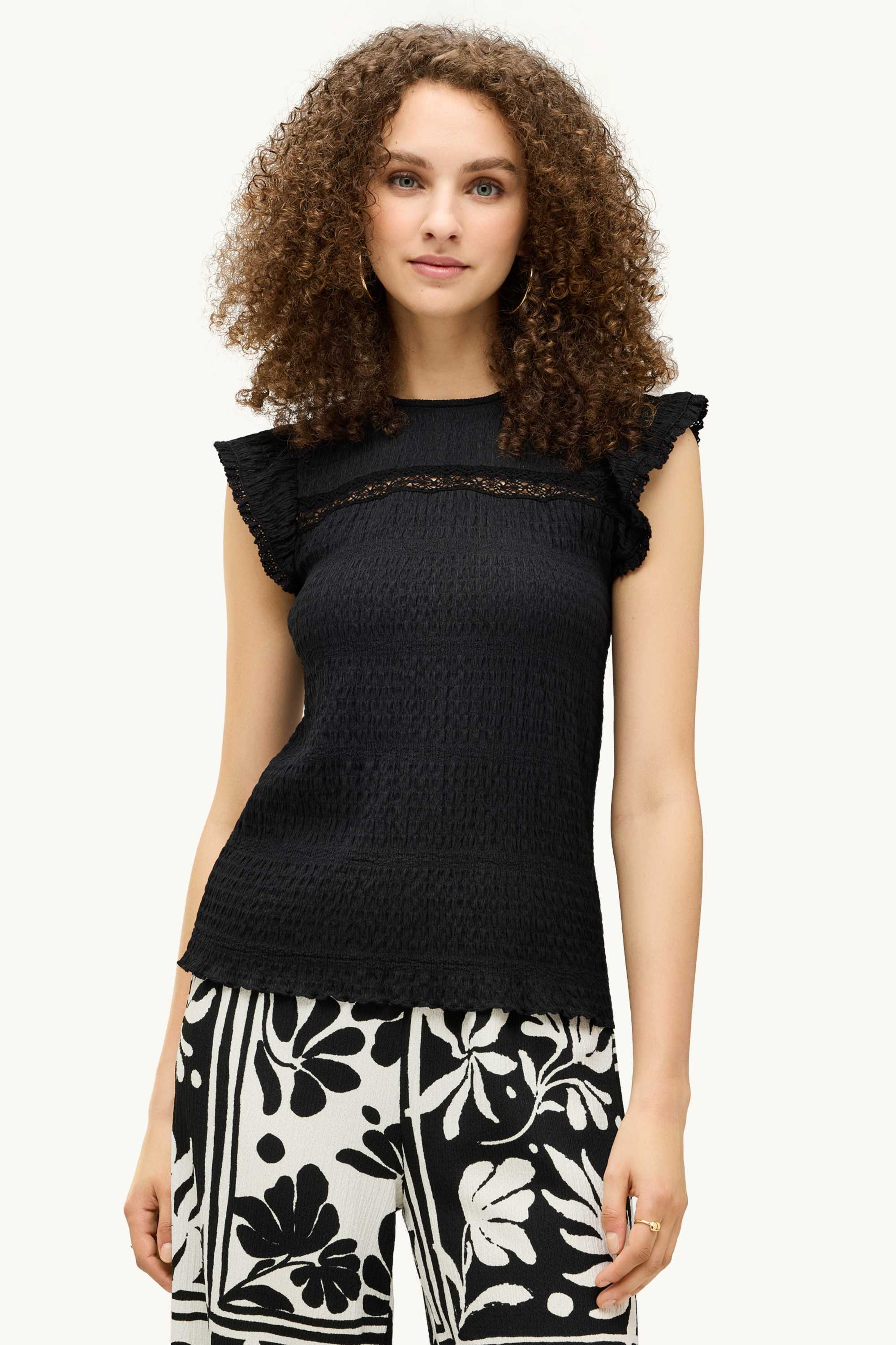T-shirt - regular fit - textured black