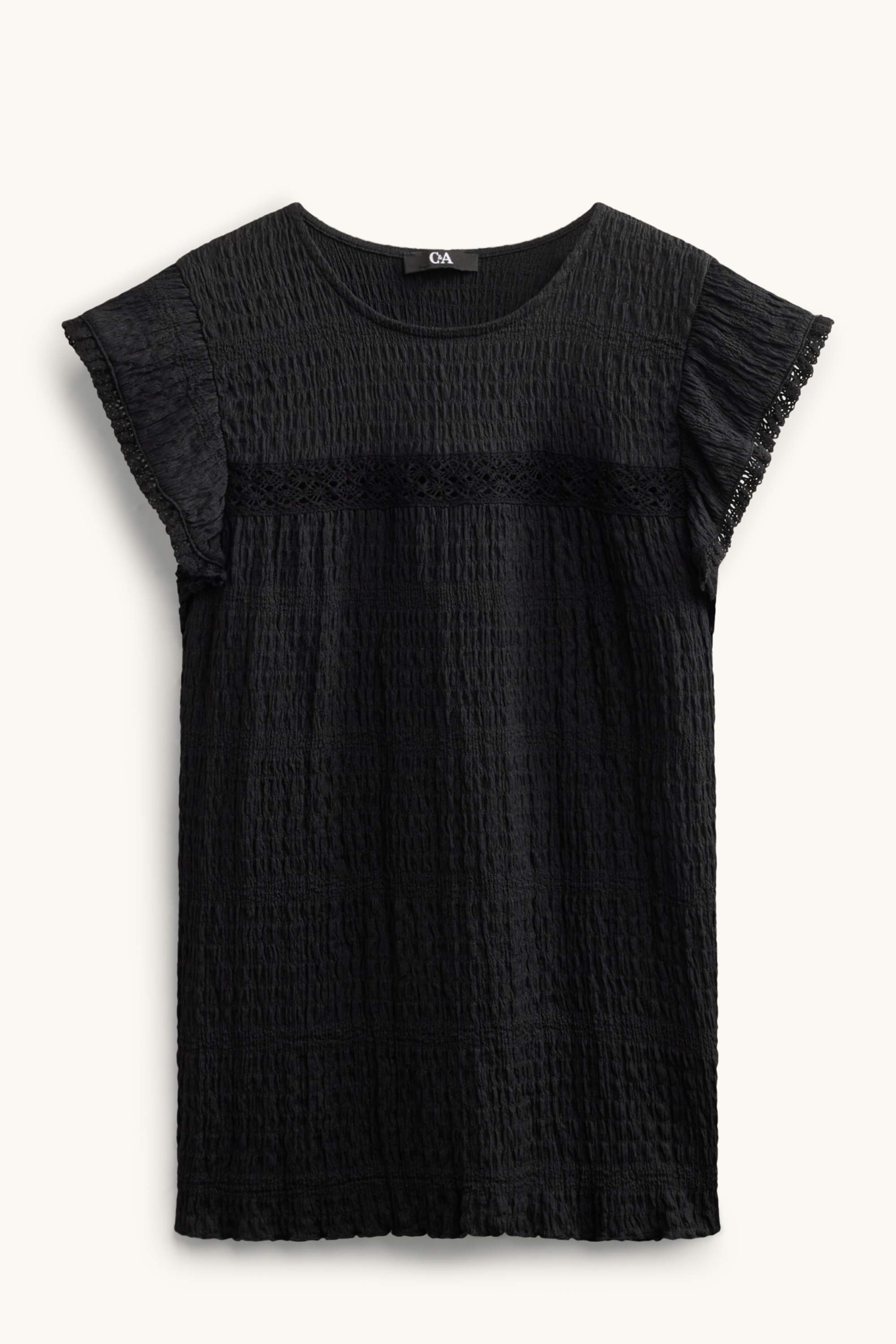 T-shirt - regular fit - textured black
