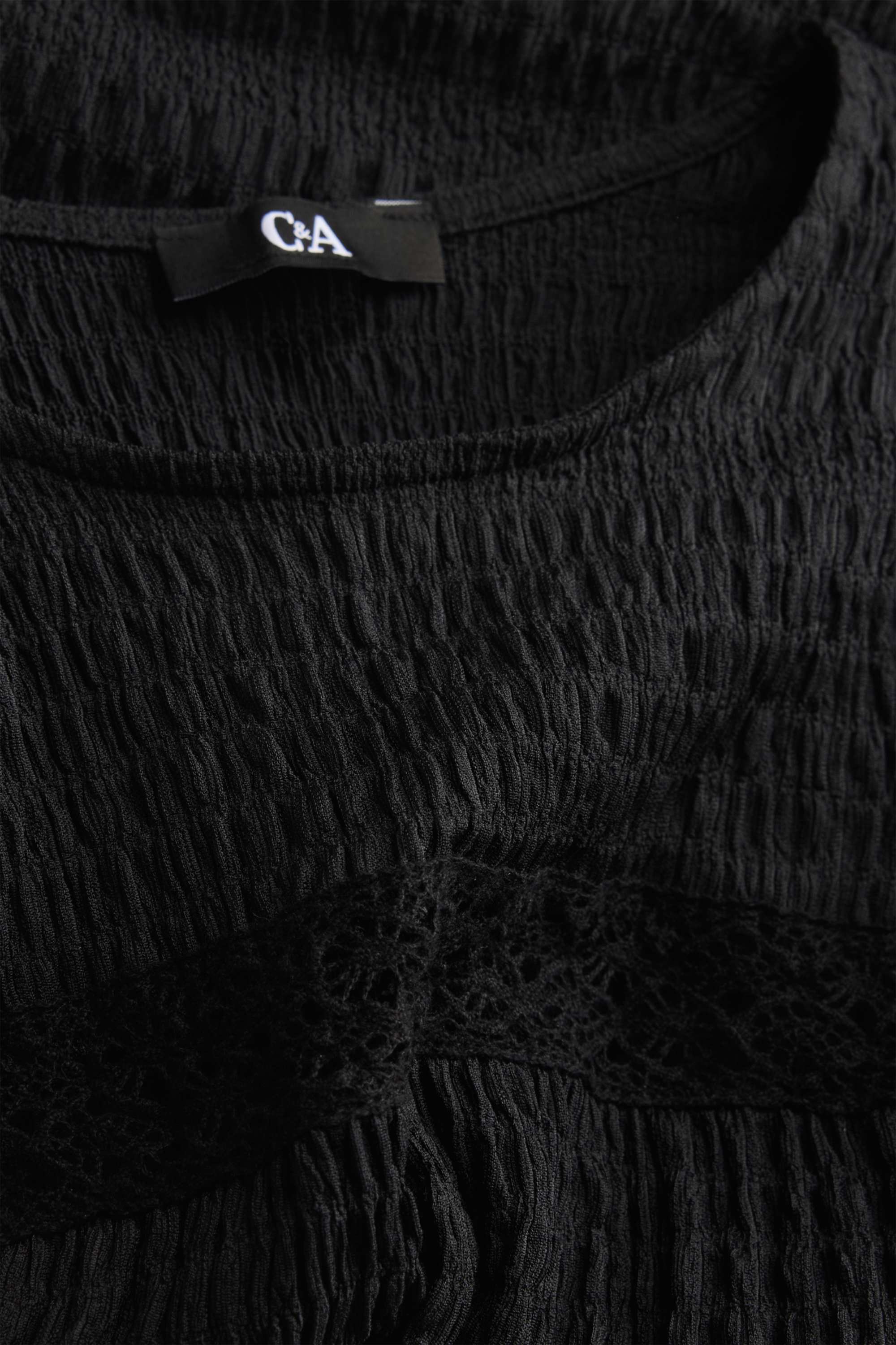 T-shirt - regular fit - textured black