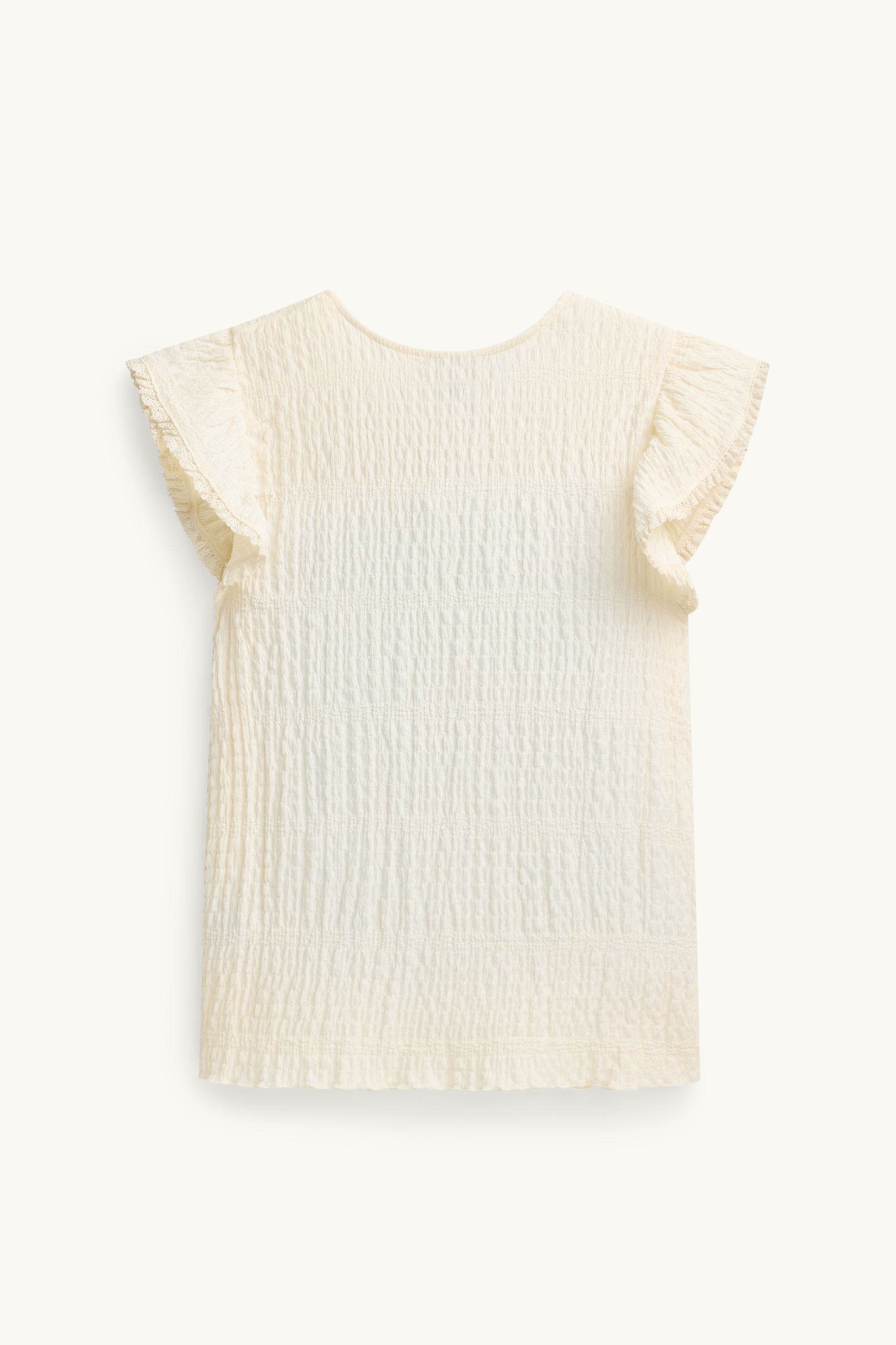 T-shirt - regular fit - textured cremewhite
