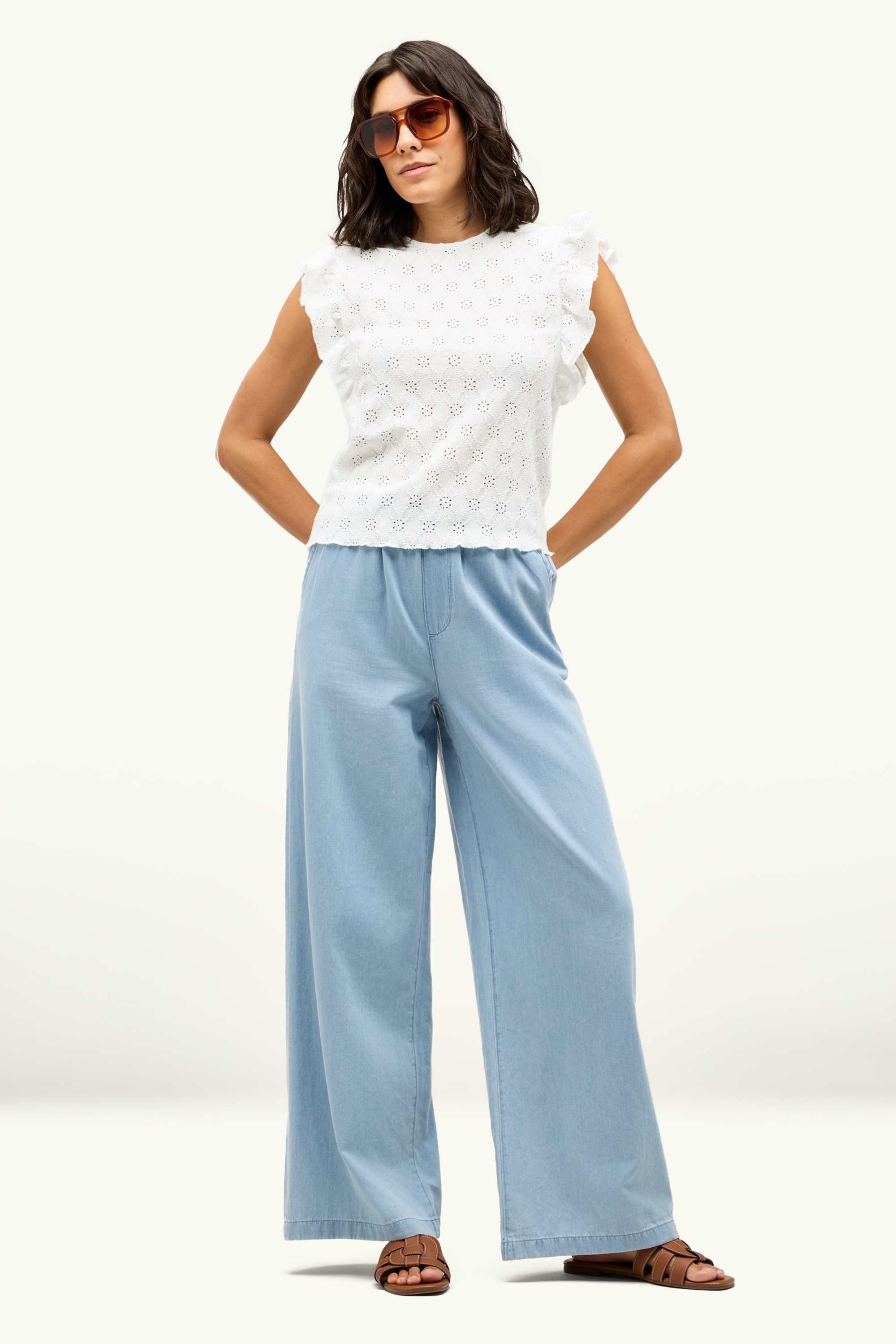 T-shirt - regular fit - broderie anglaise white