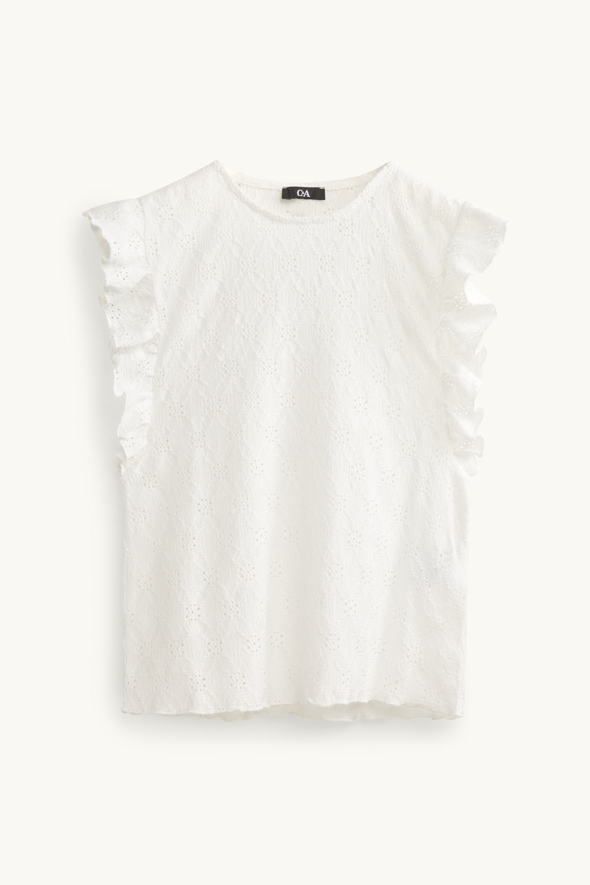 T-shirt - regular fit - broderie anglaise white