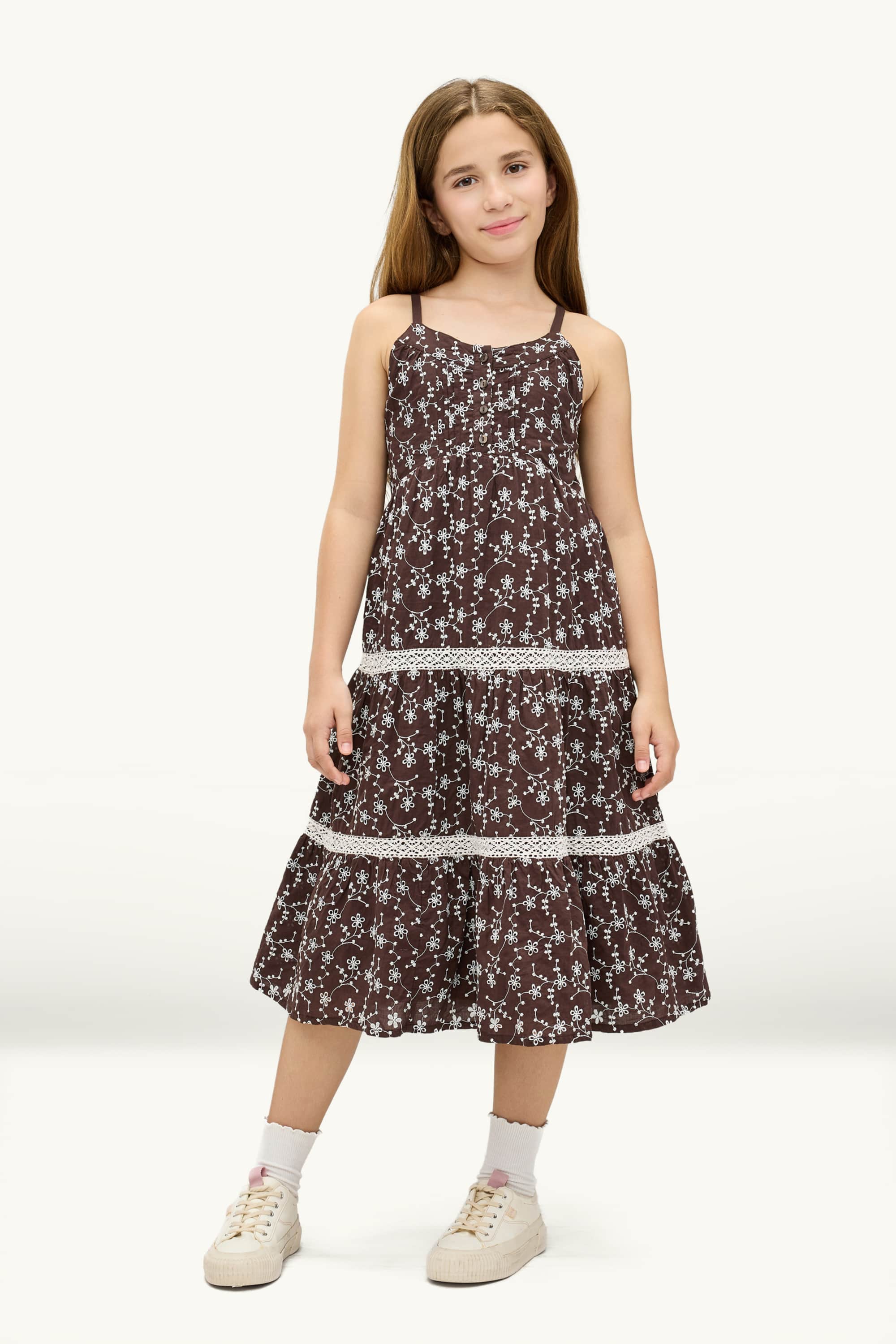 Floral - dress brown