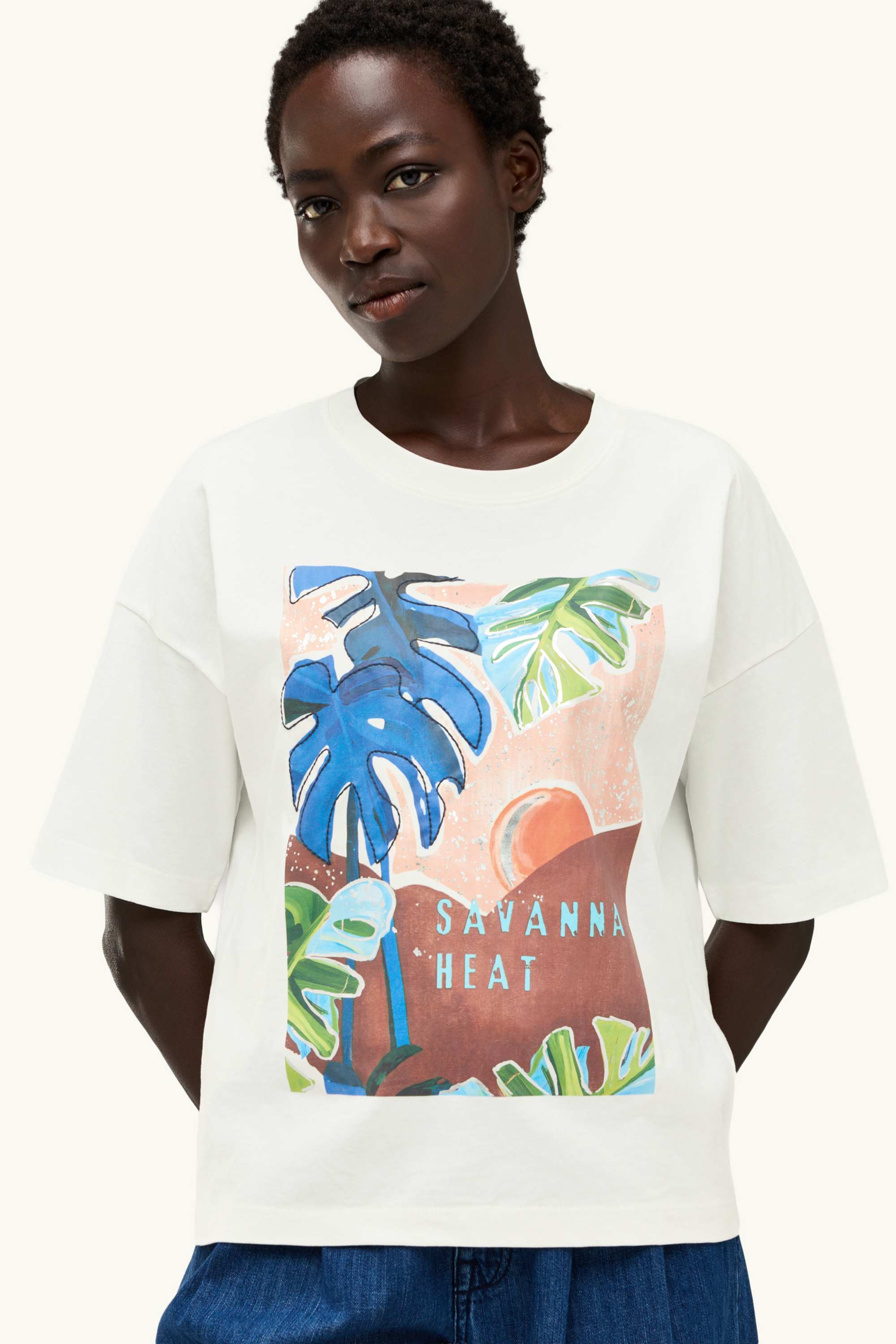 T-shirt - relaxed fit - shiny white