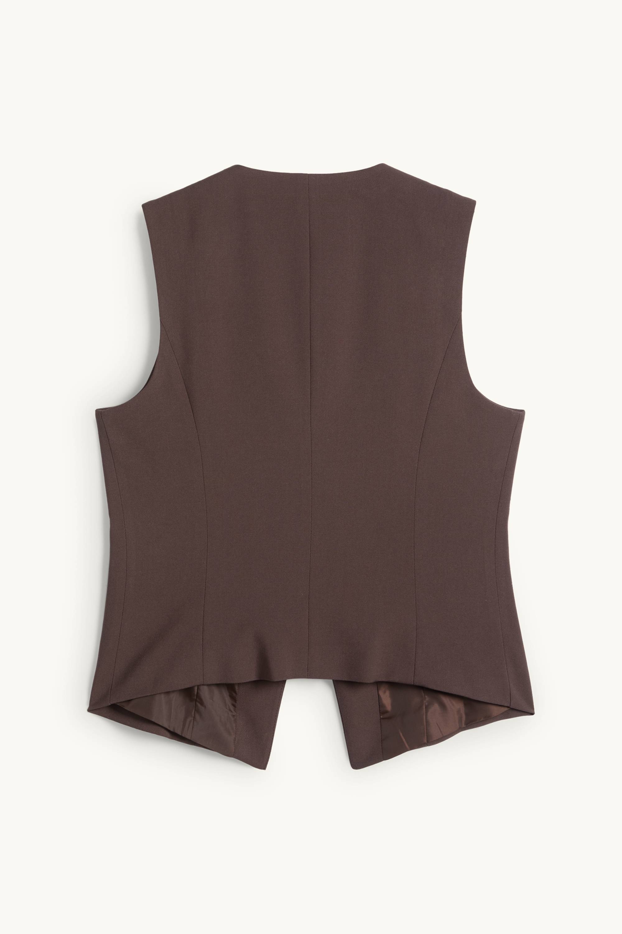 Waistcoat - fitted dark brown