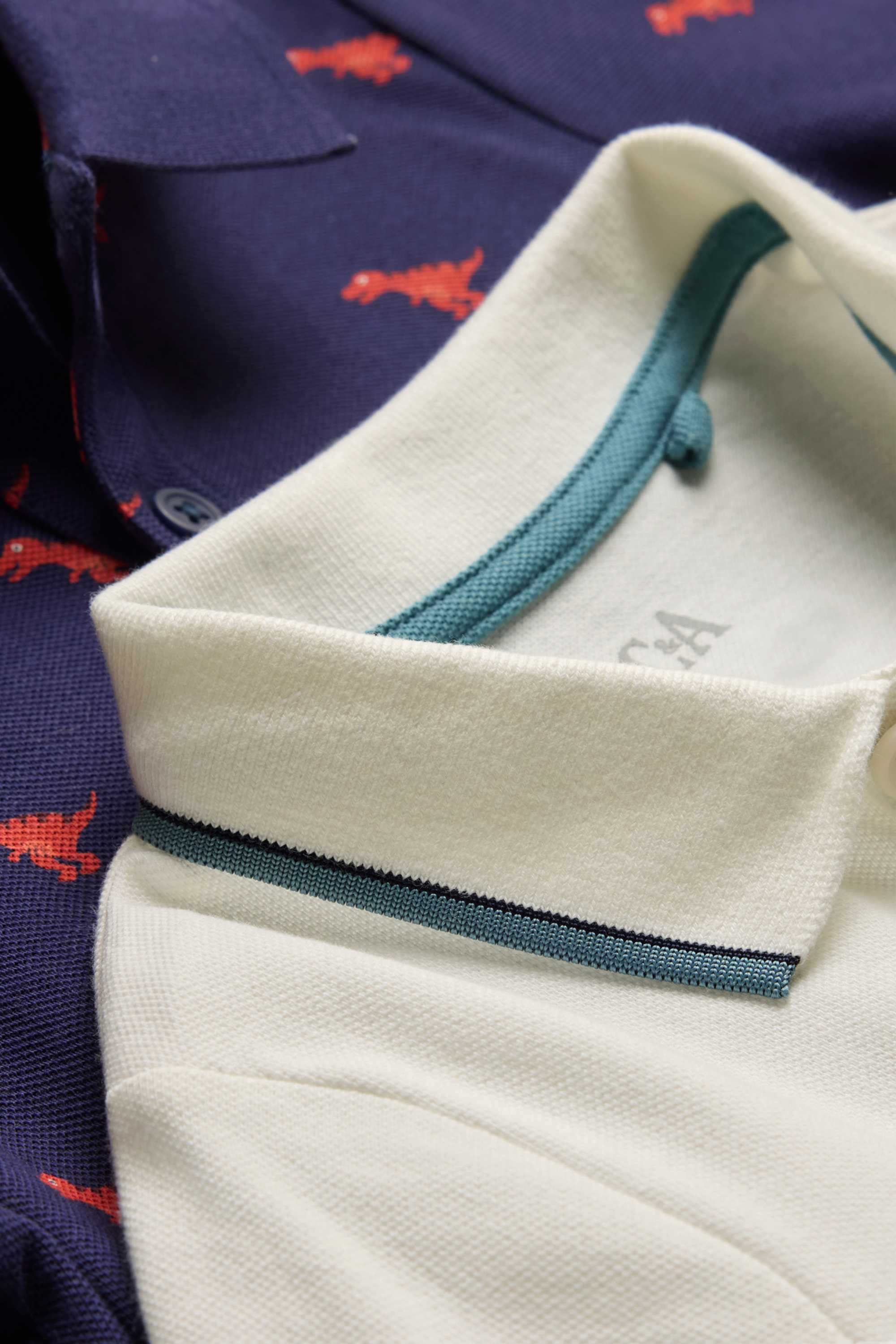 Multipack of 2 - dinosaur - polo shirt dark blue / white