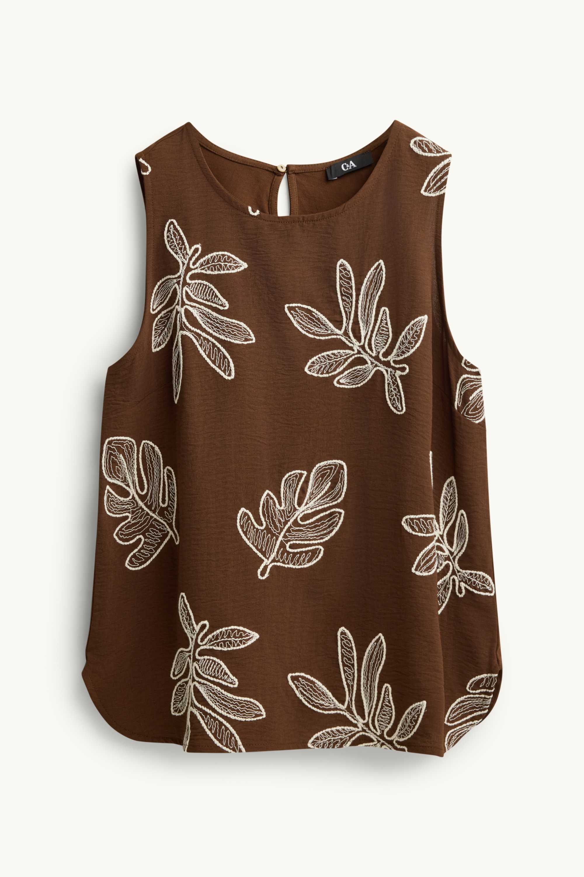 Top - patterned brown