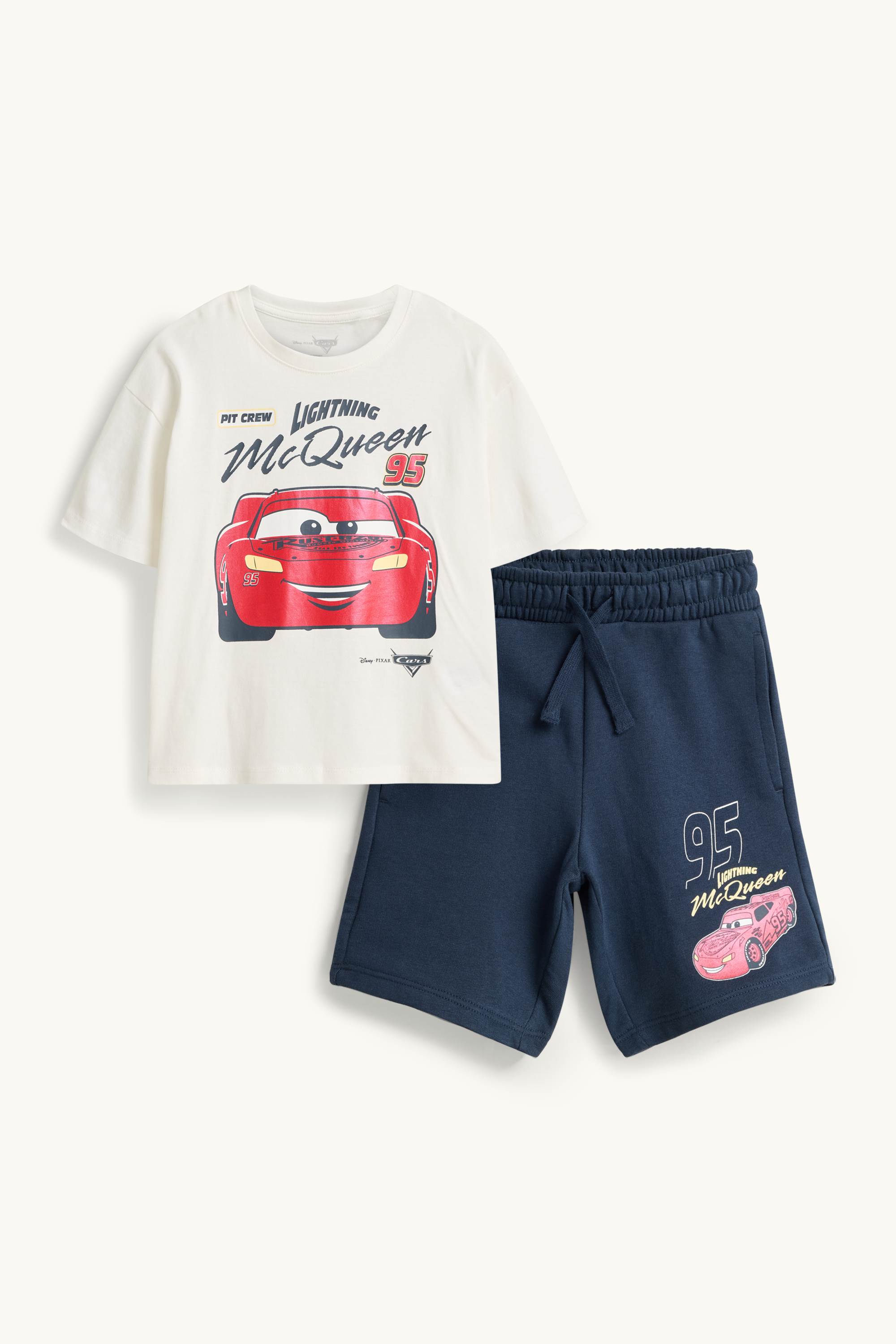 Cars - set - short sleeve T-shirt and sweat shorts - 2 piece white