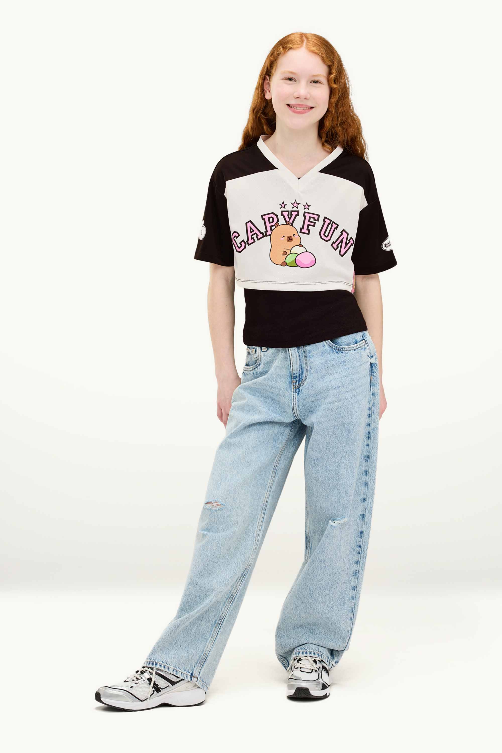 CapyFun - set - short sleeve T-shirt and top - 2 piece white