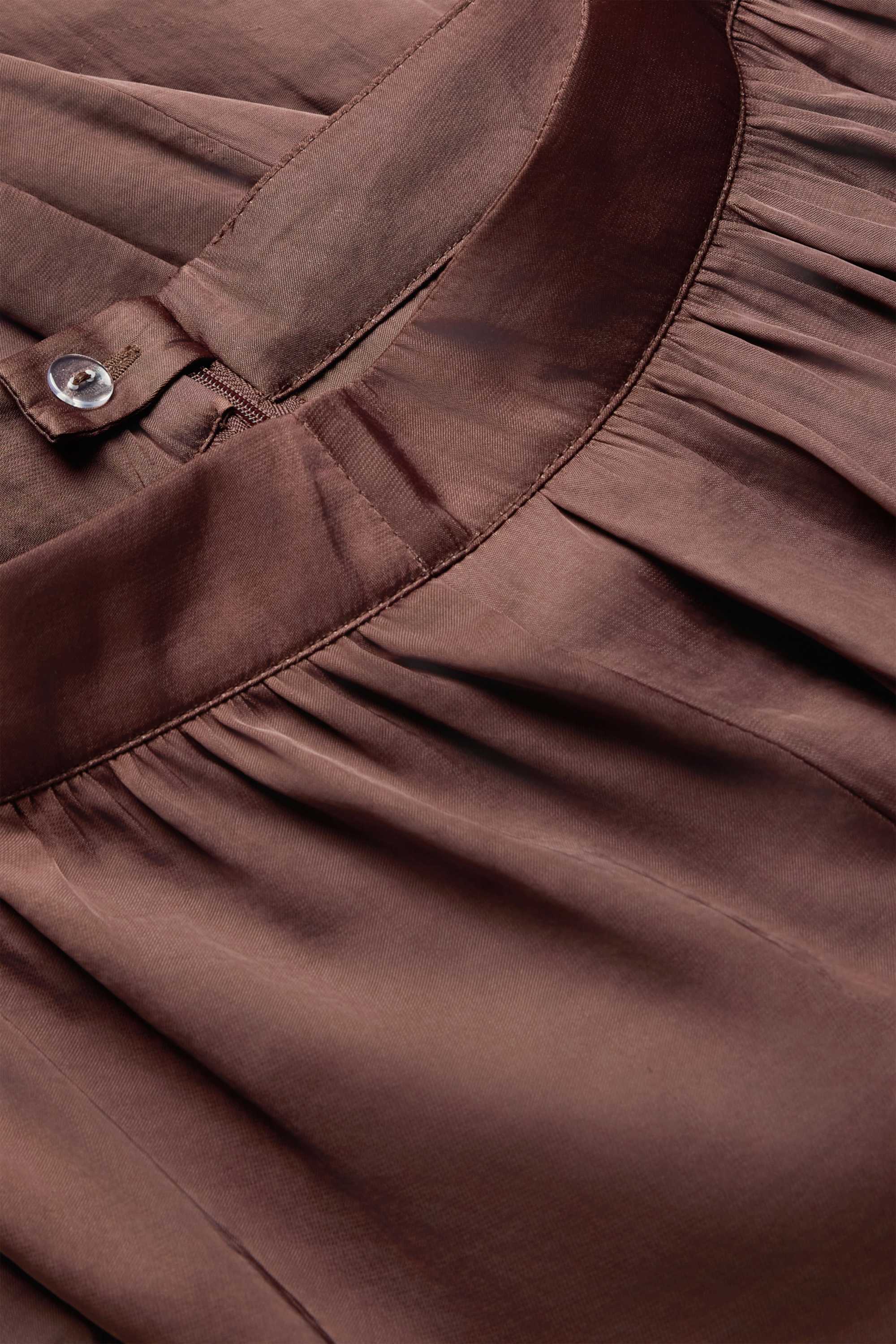 Harem trousers - mid-rise waist - balloon leg dark brown