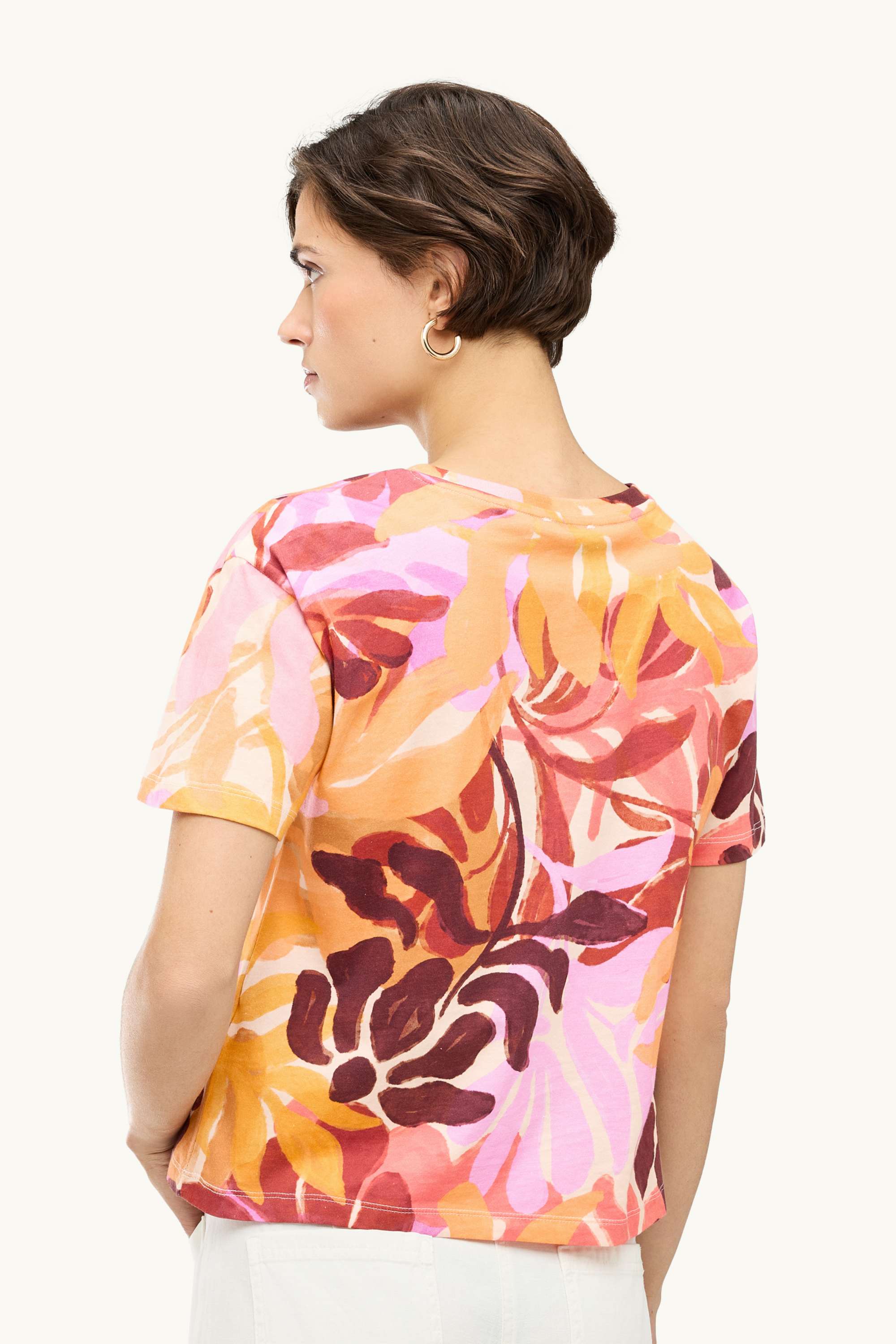 T-shirt - regular fit - floral rose / orange