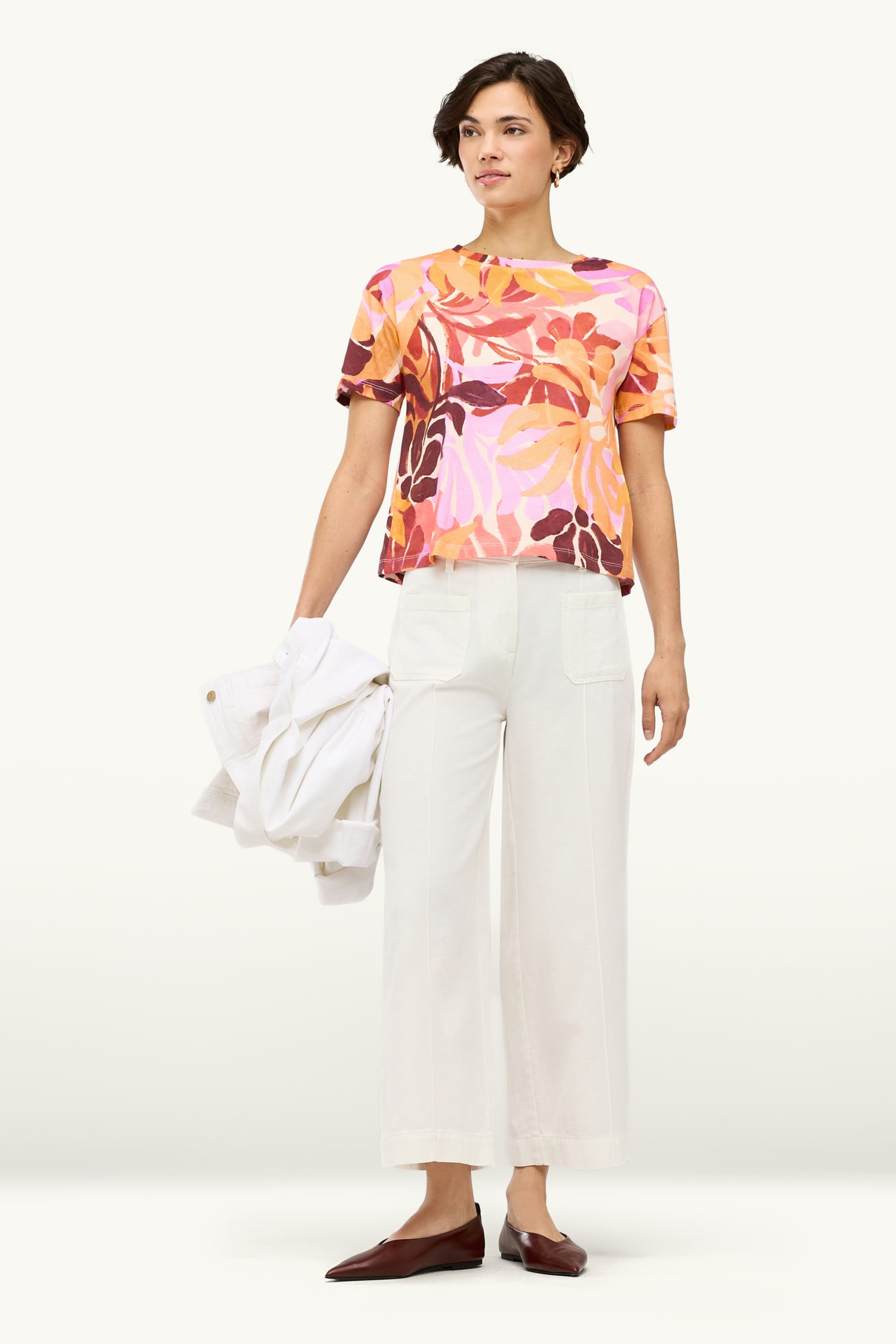T-shirt - regular fit - floral rose / orange