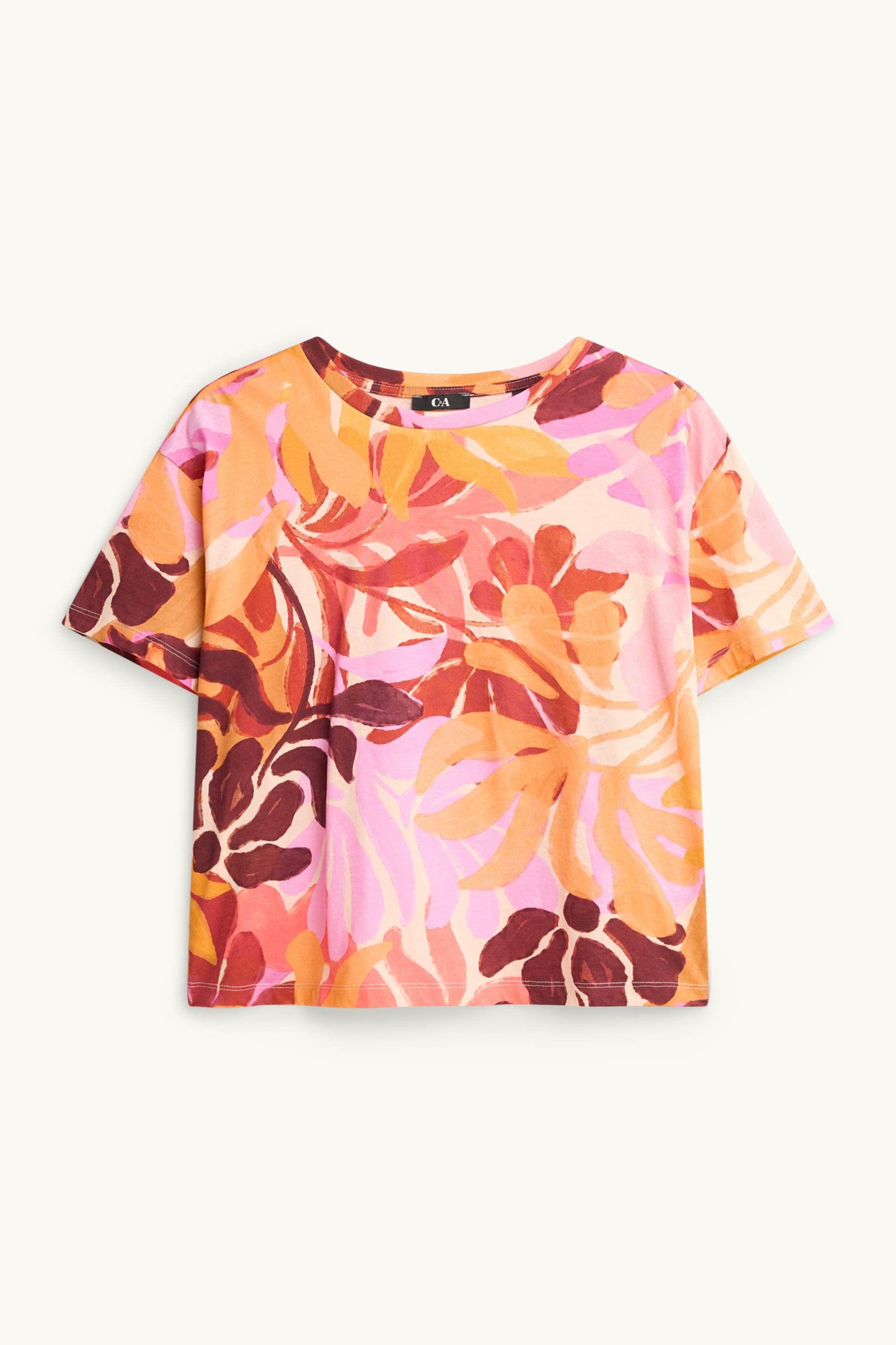 T-shirt - regular fit - floral rose / orange