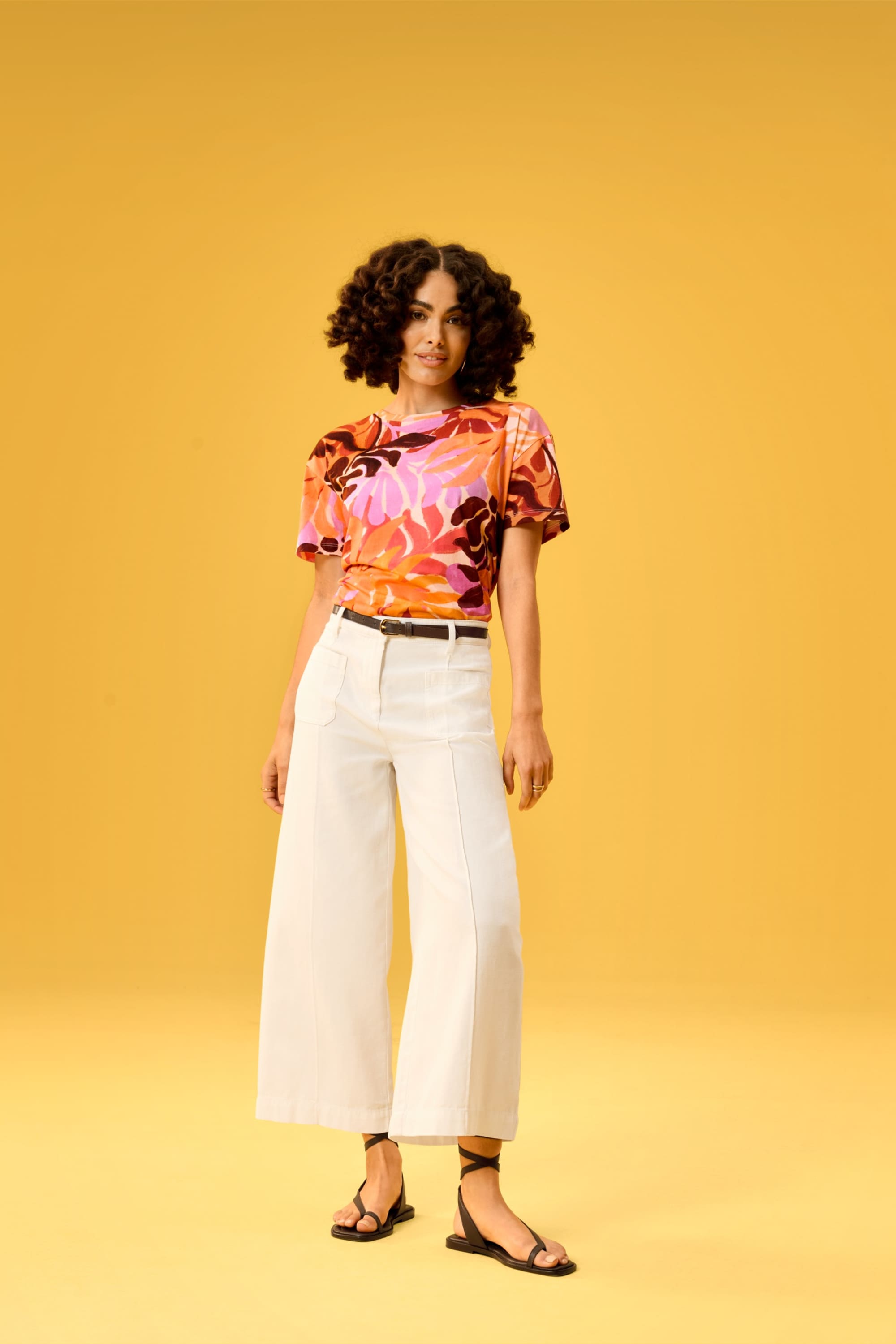 T-shirt - regular fit - floral rose / orange