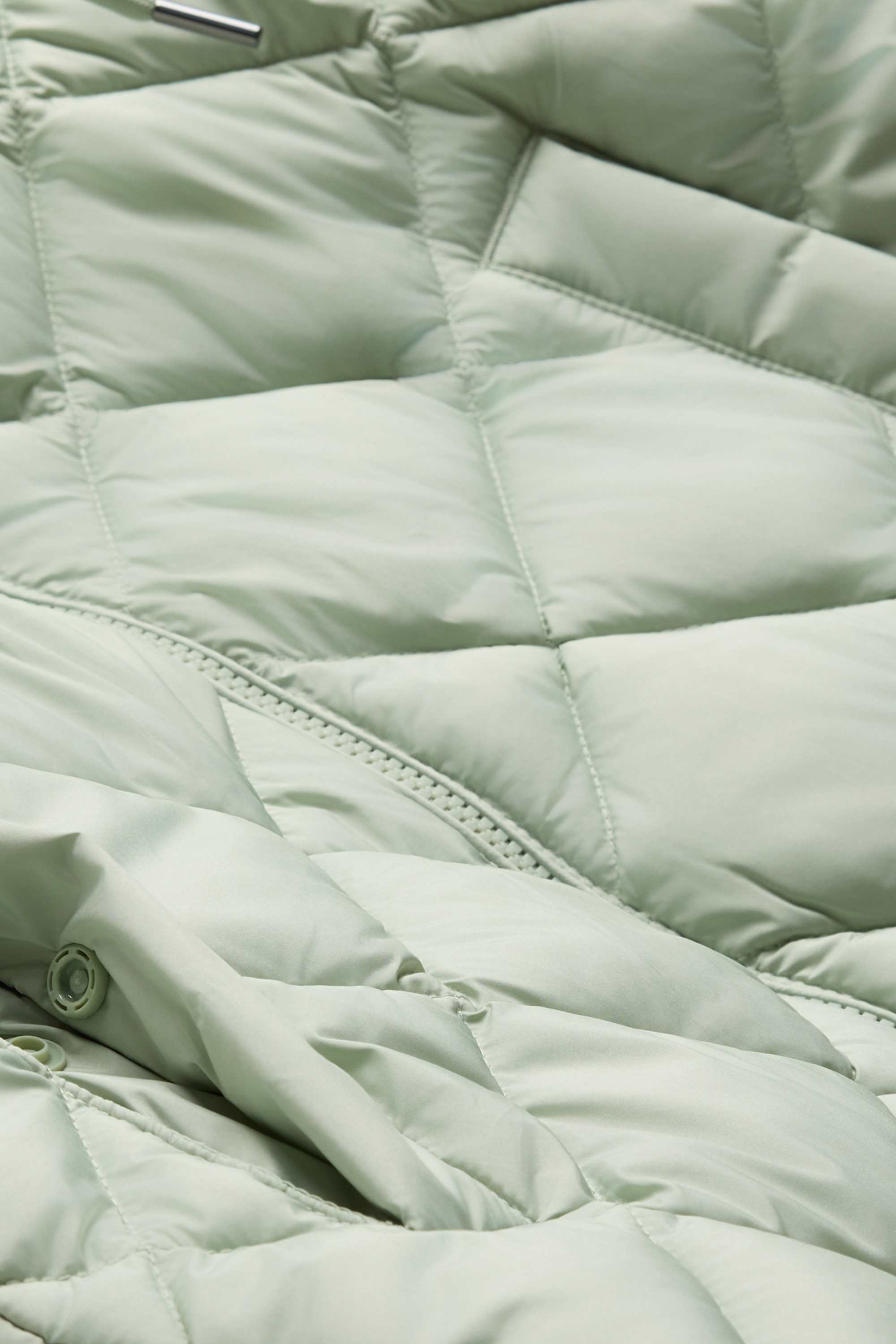 Quilted jacket with hood - water-repellent mint green