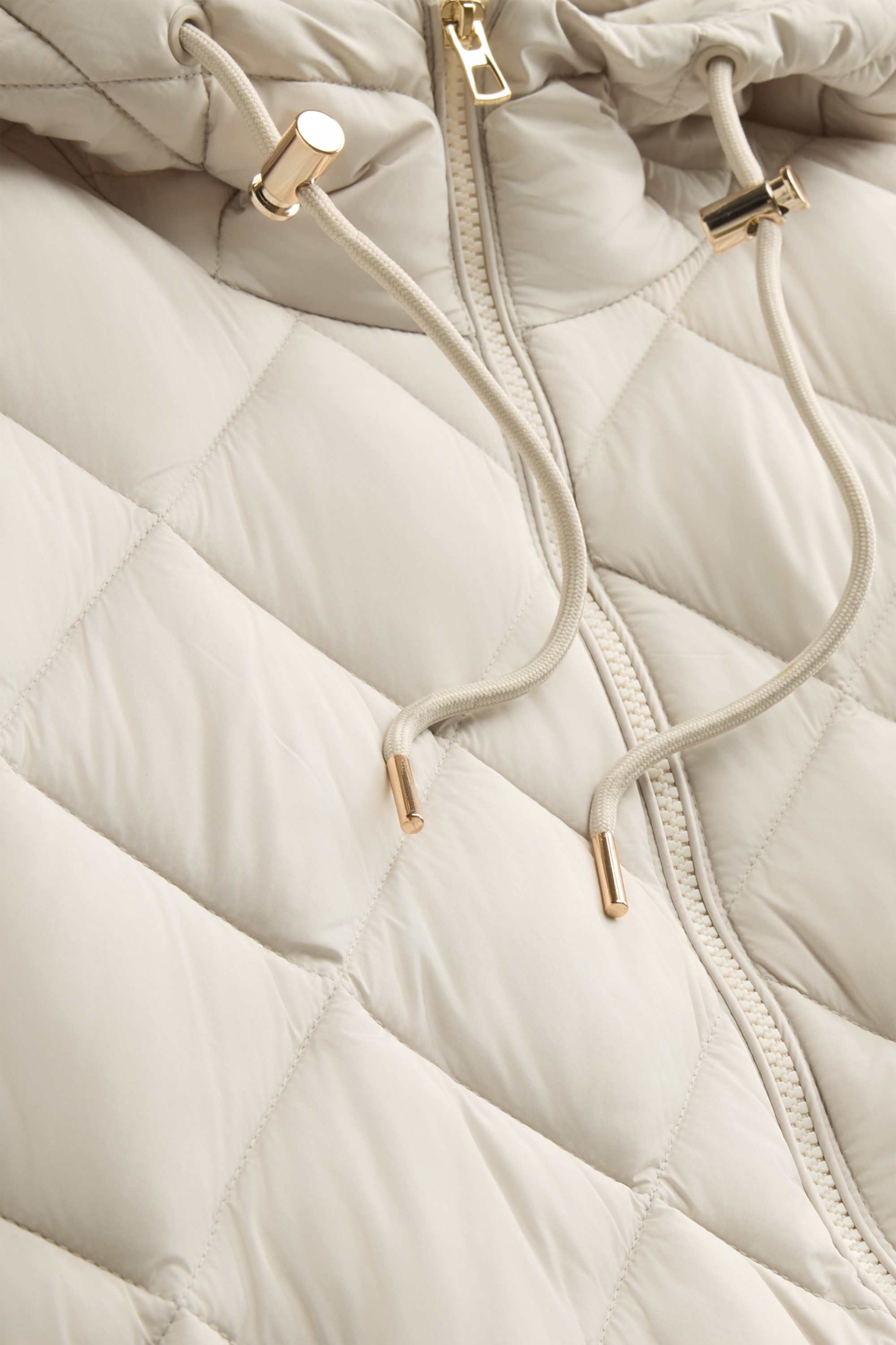 Quilted jacket with hood - water-repellent cremewhite