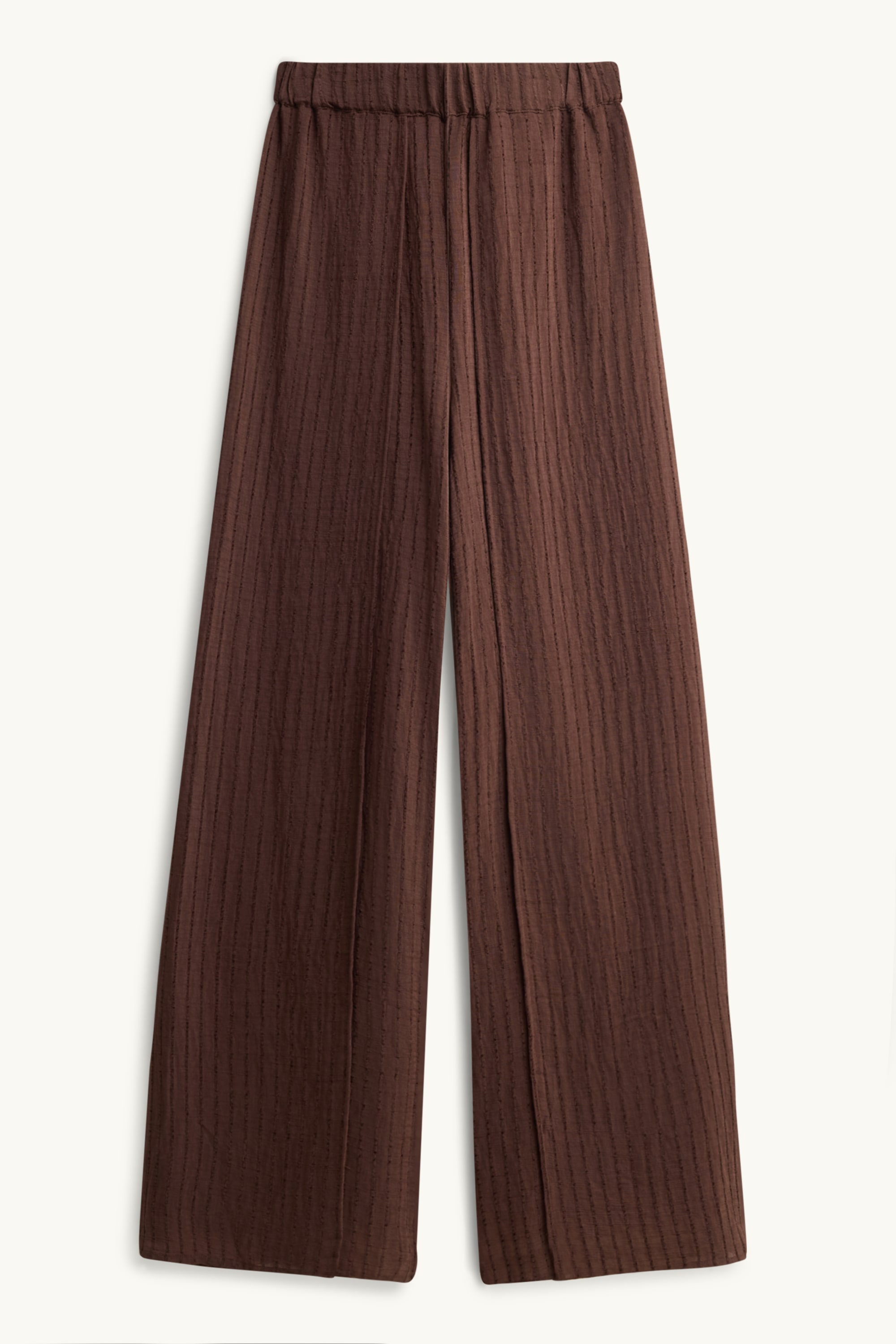 Cloth trousers - high waist - palazzo - striped brown
