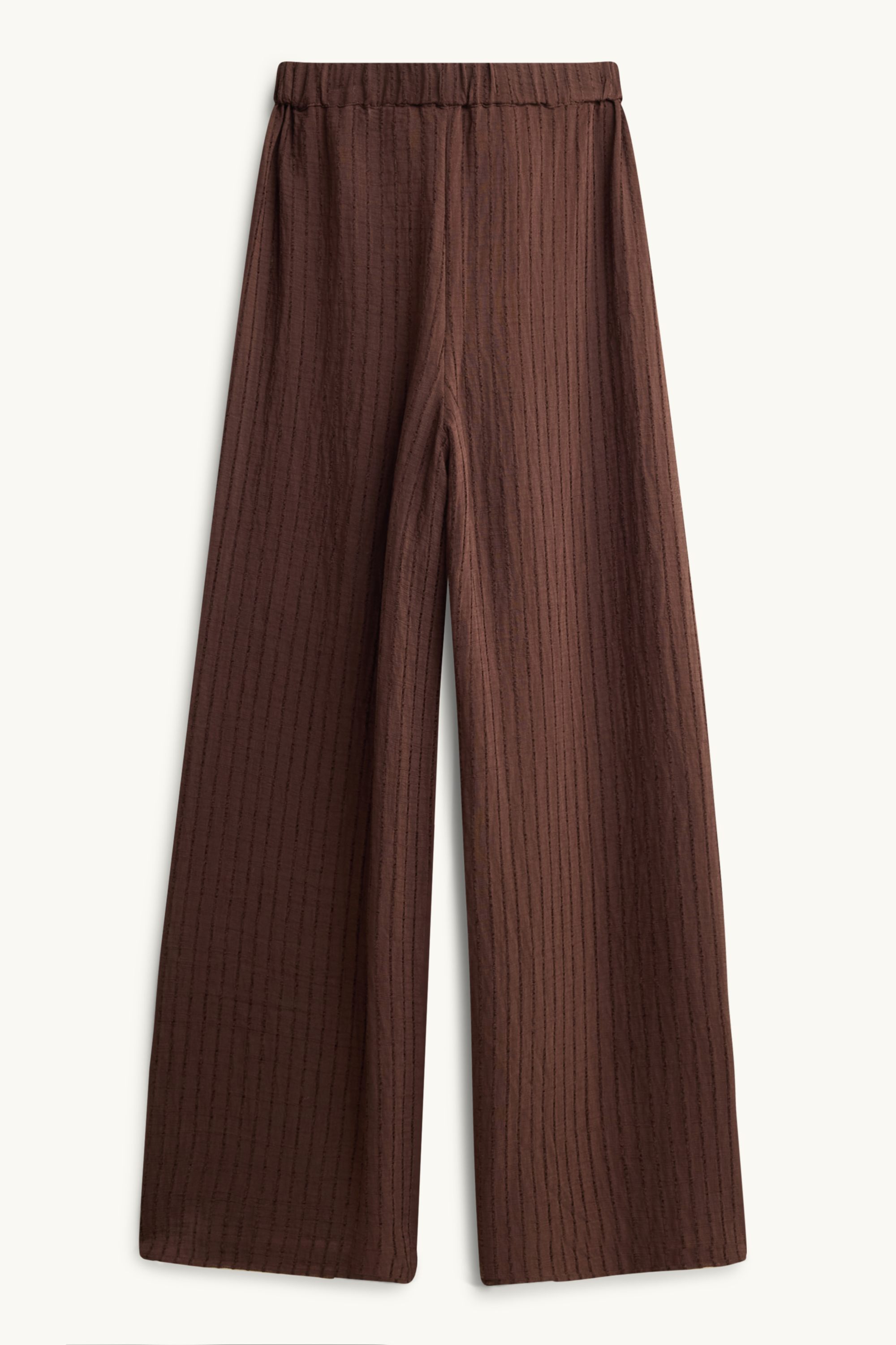 Cloth trousers - high waist - palazzo - striped brown