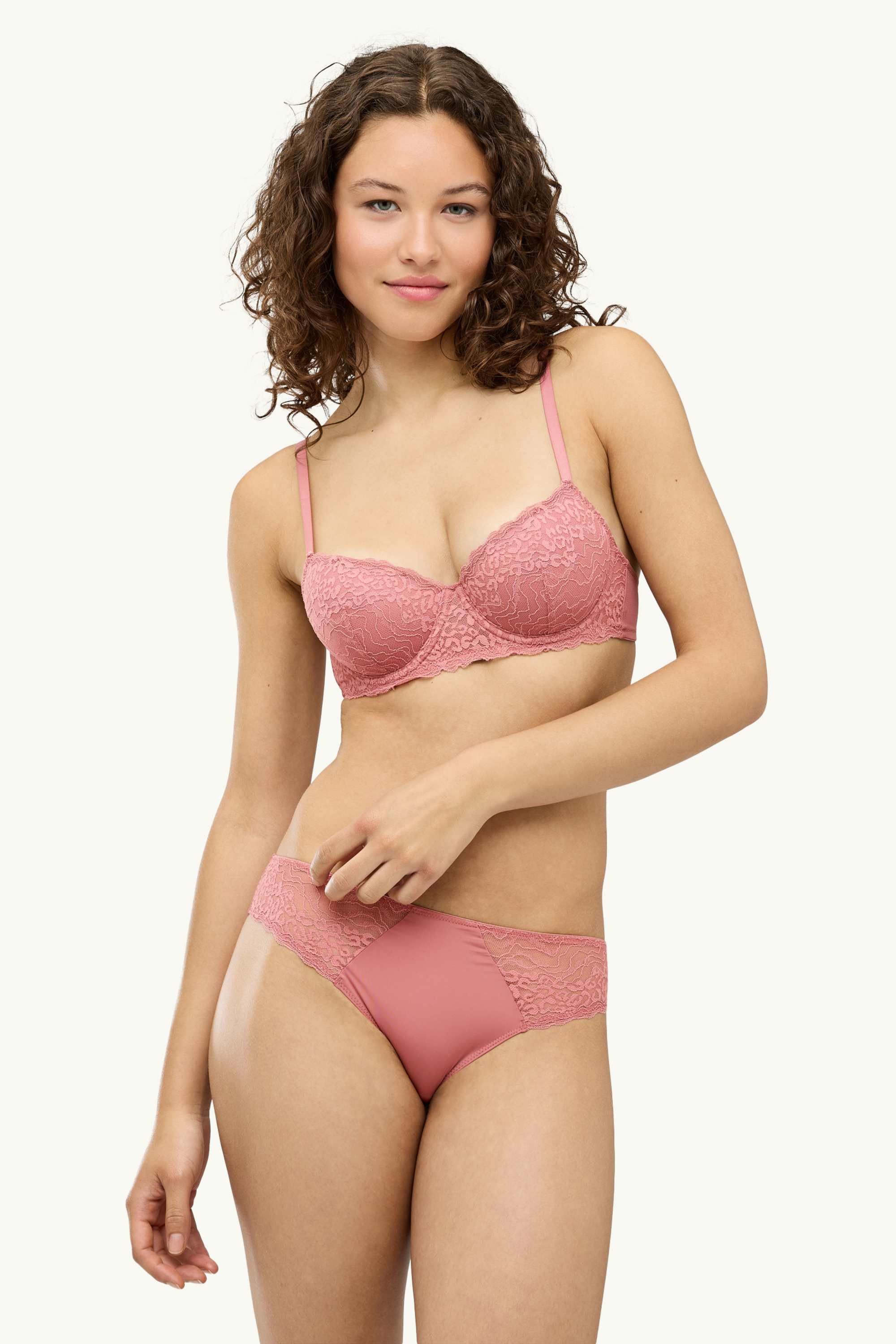 Underwire bra - DEMI - padded rose