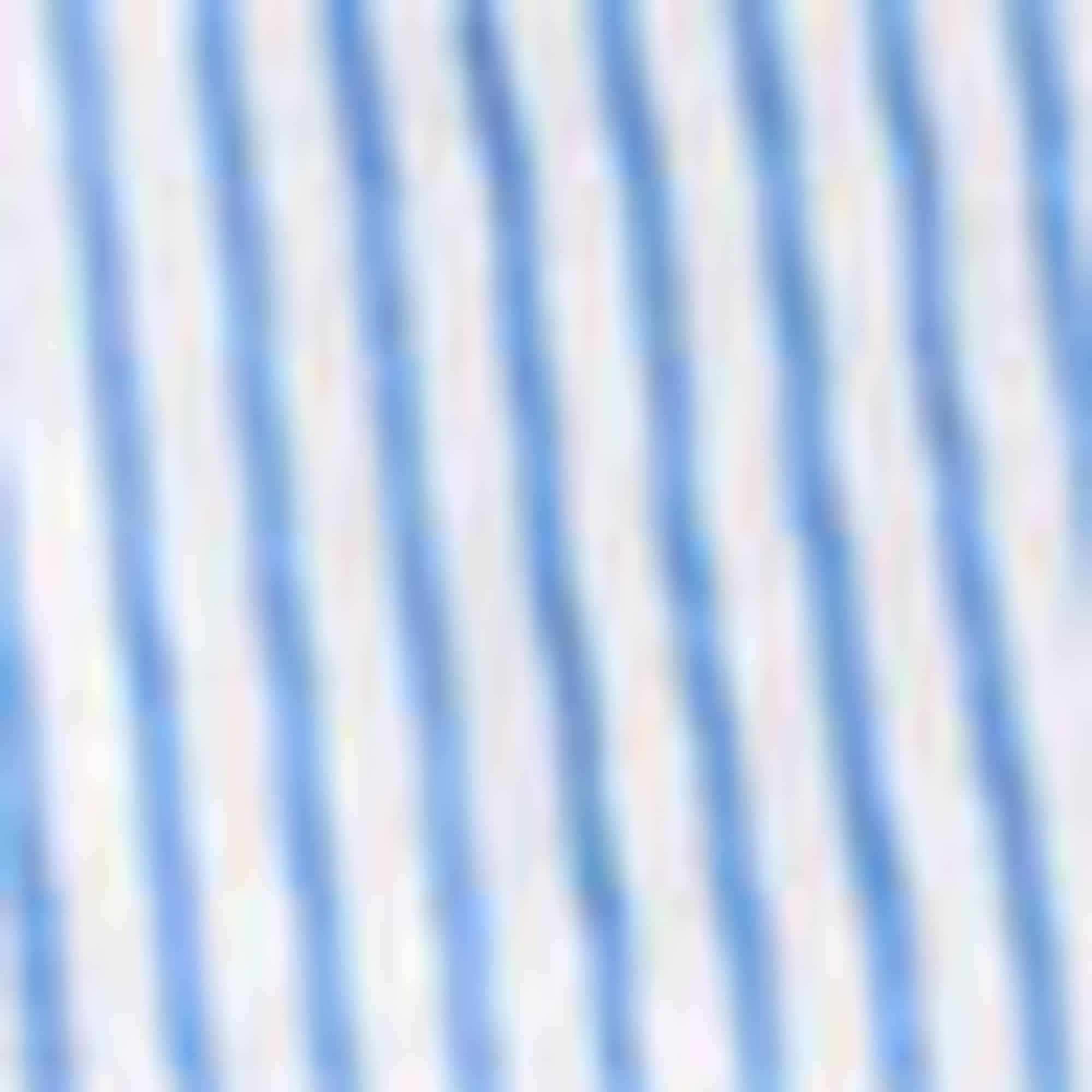 V-neck blouse - embroidered - striped blue / white
