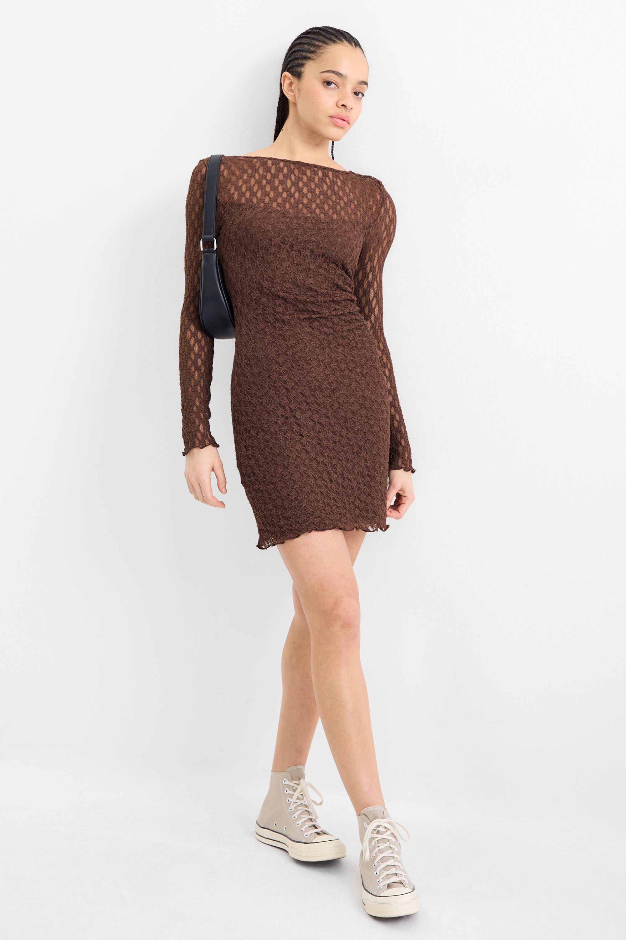 Lace dress brown