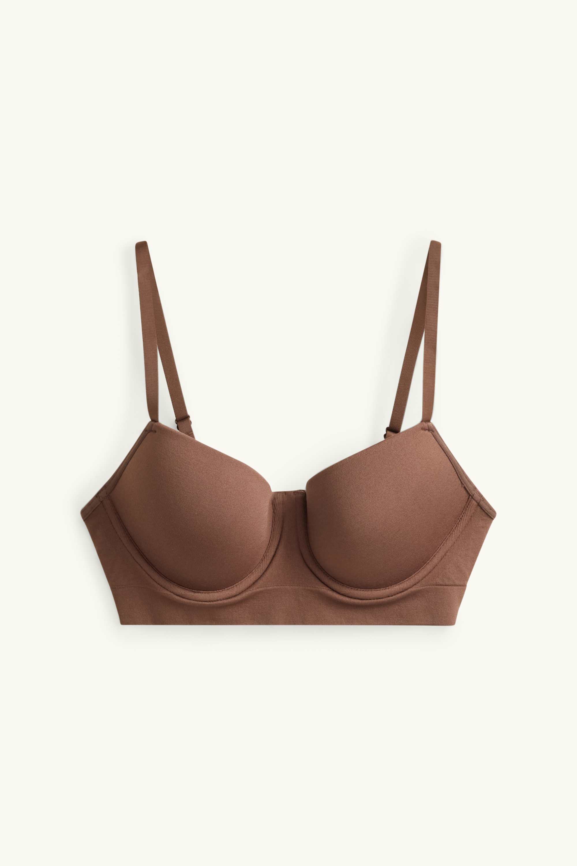 Underwire bra - DEMI - padded brown