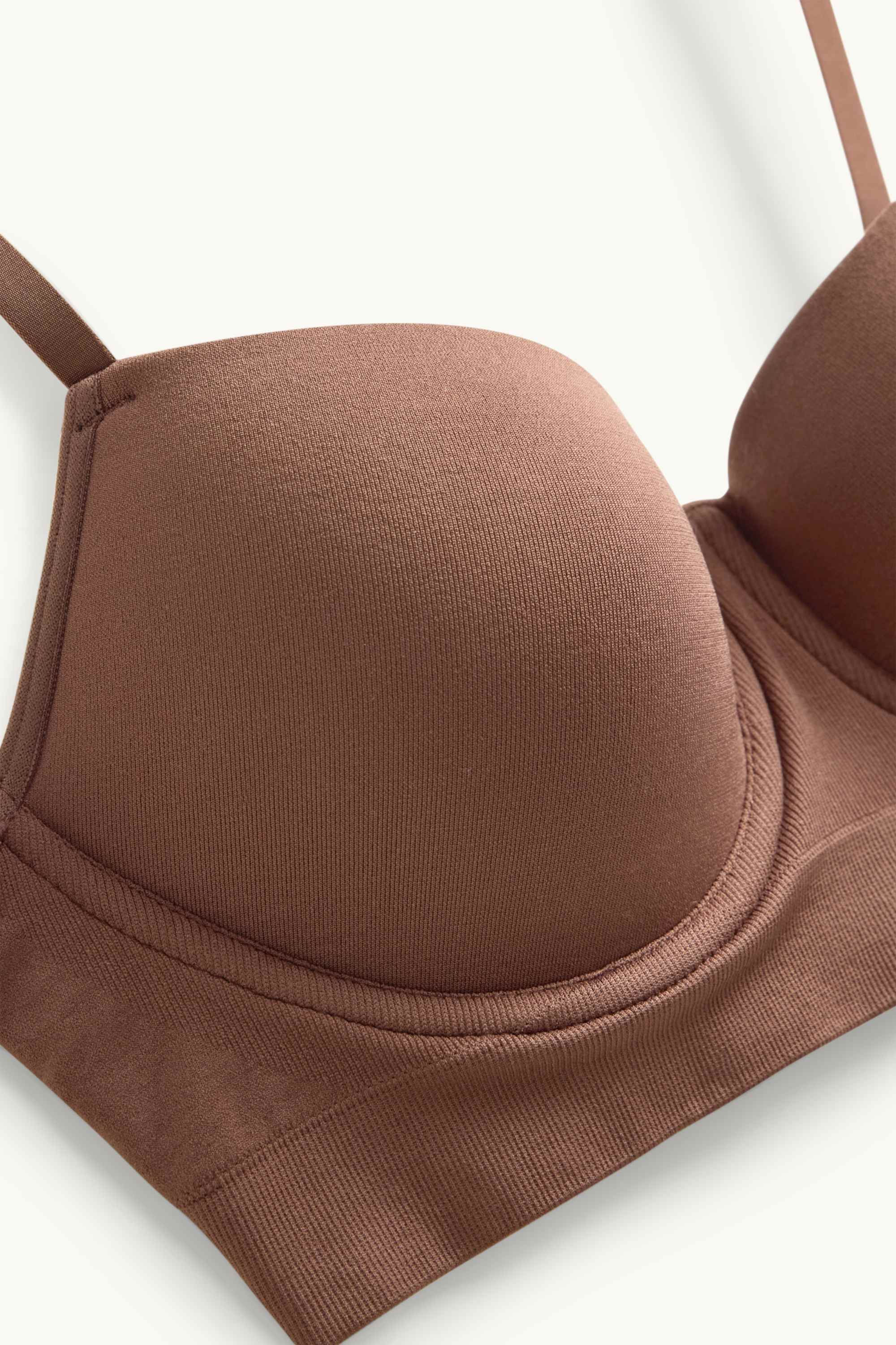 Underwire bra - DEMI - padded brown