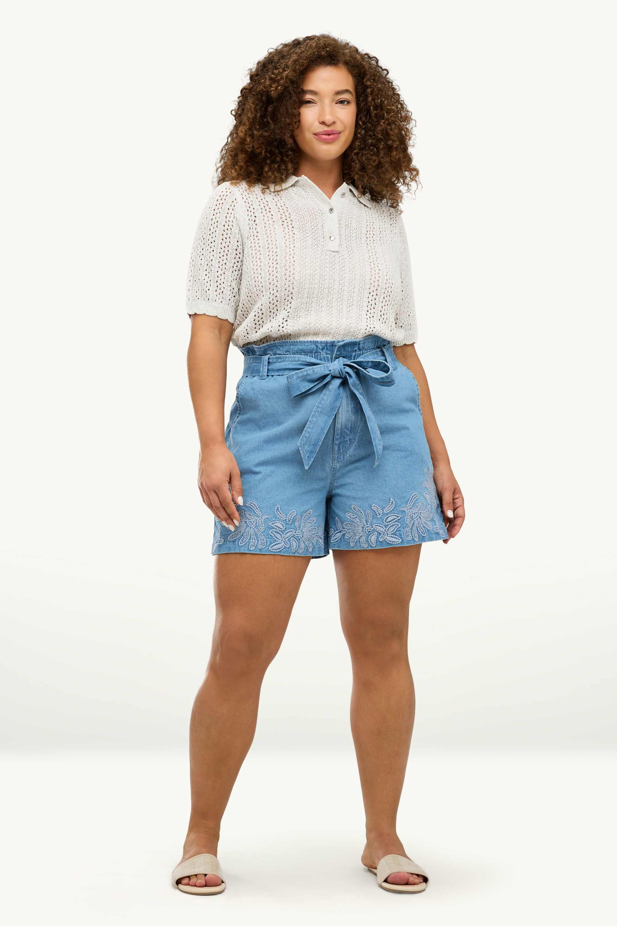 Denim shorts - high waist blue denim