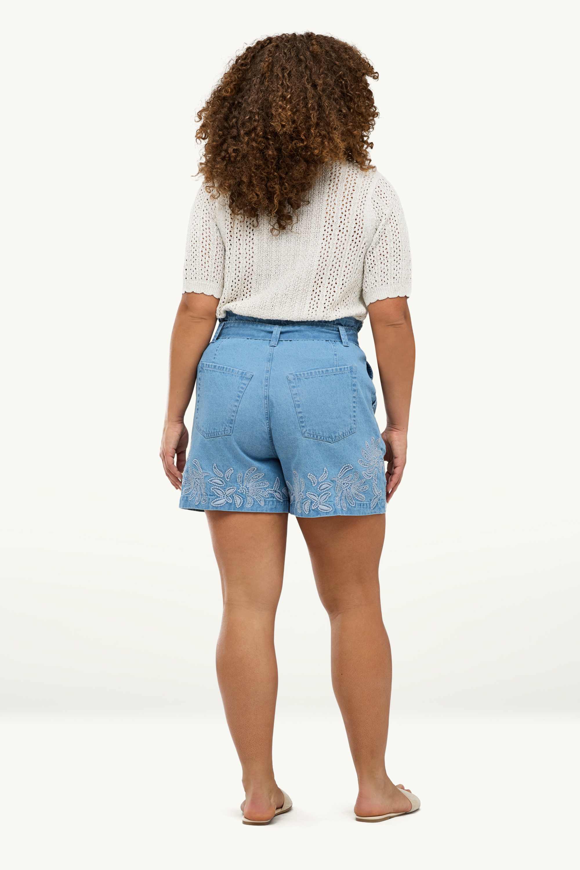 Denim shorts - high waist blue denim