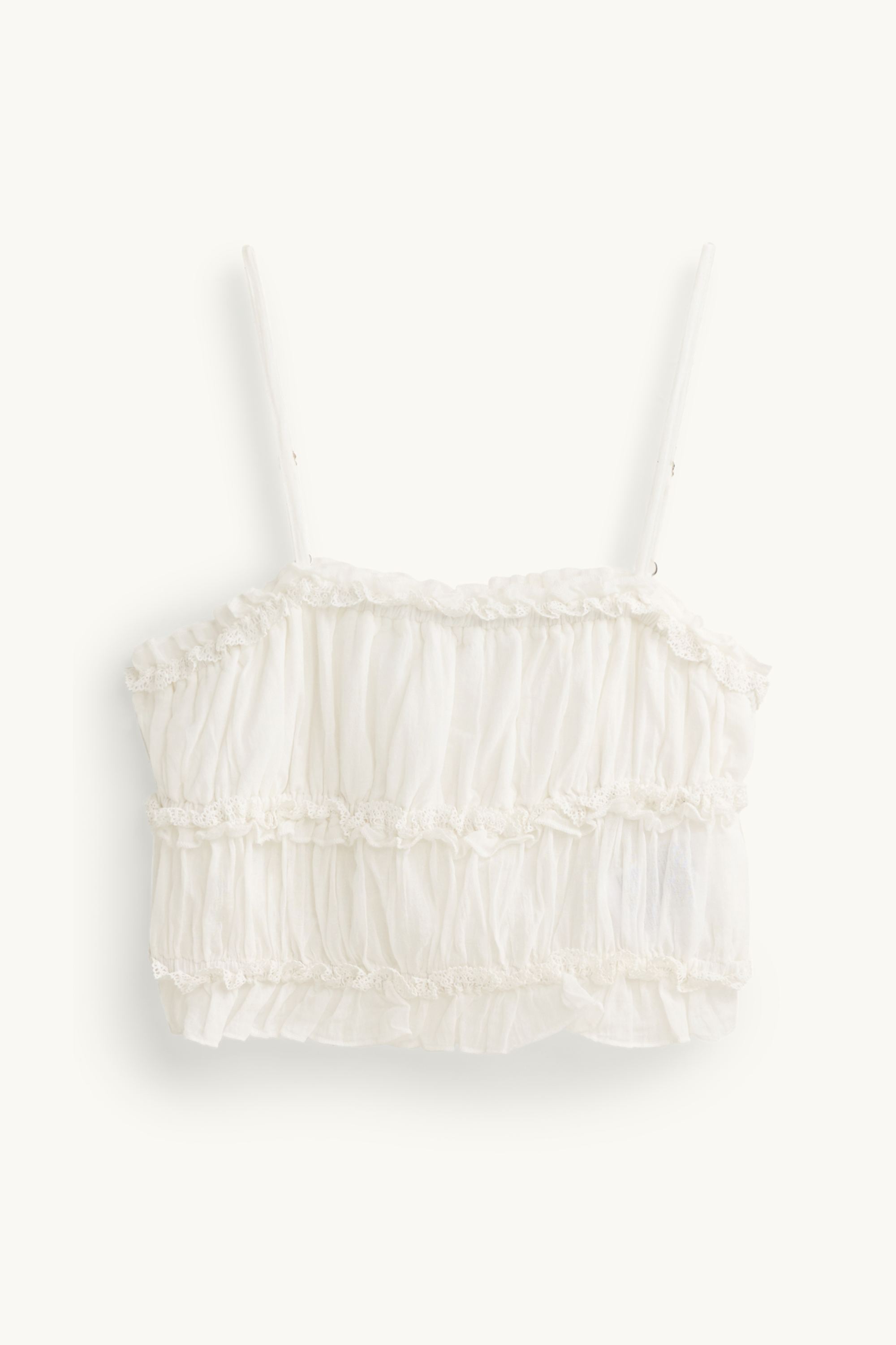 Cropped top - textured white