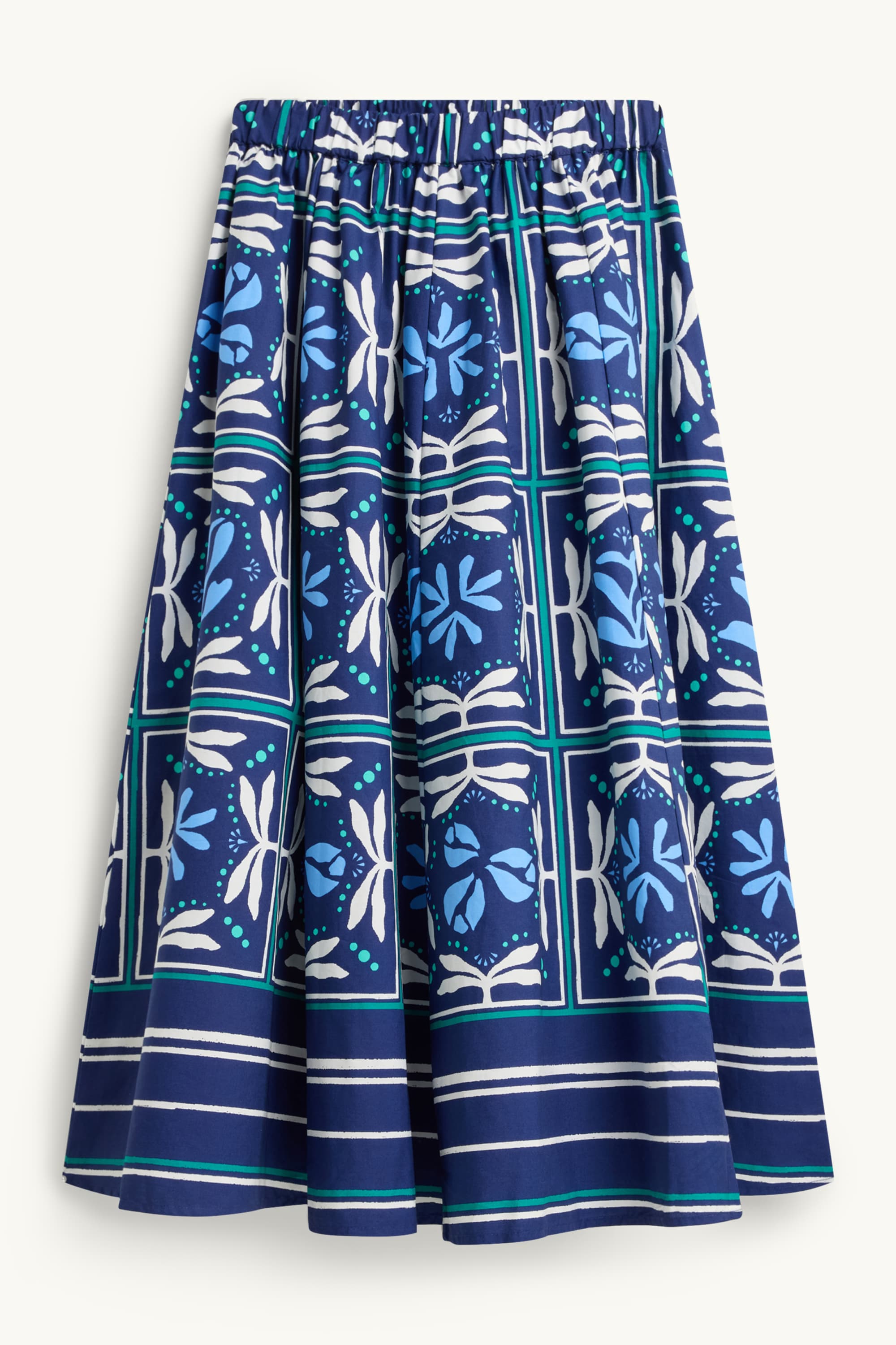Skirt - patterned blue / white