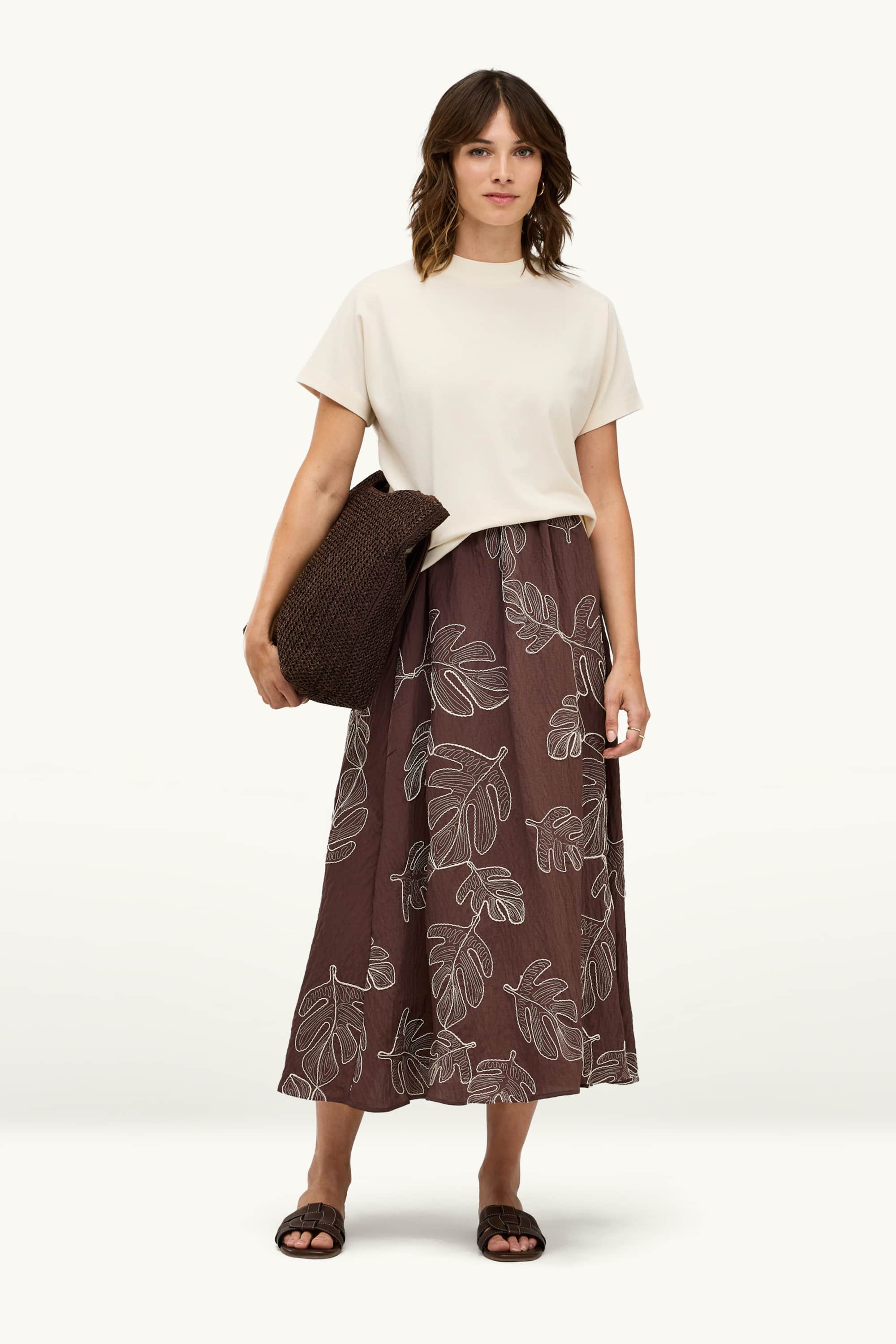 Skirt - patterned brown