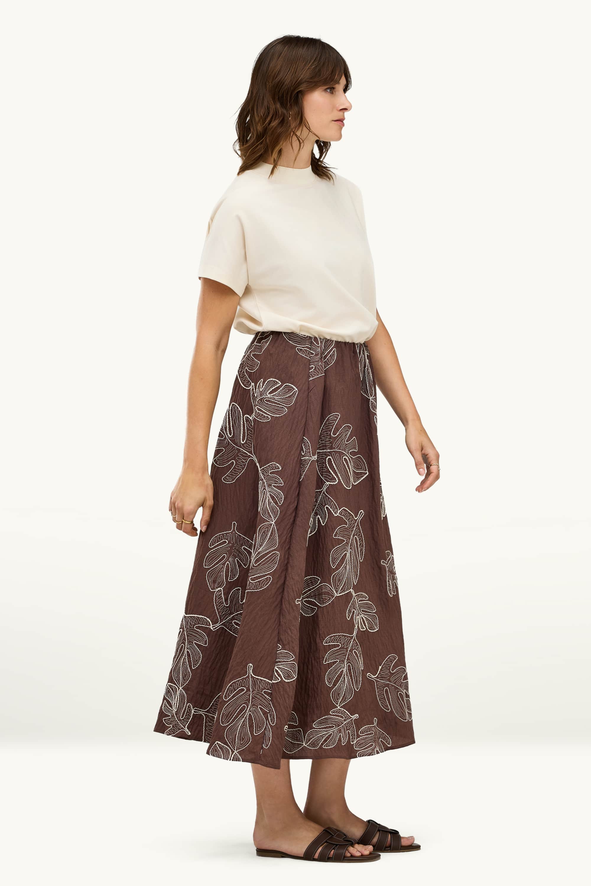 Skirt - patterned brown