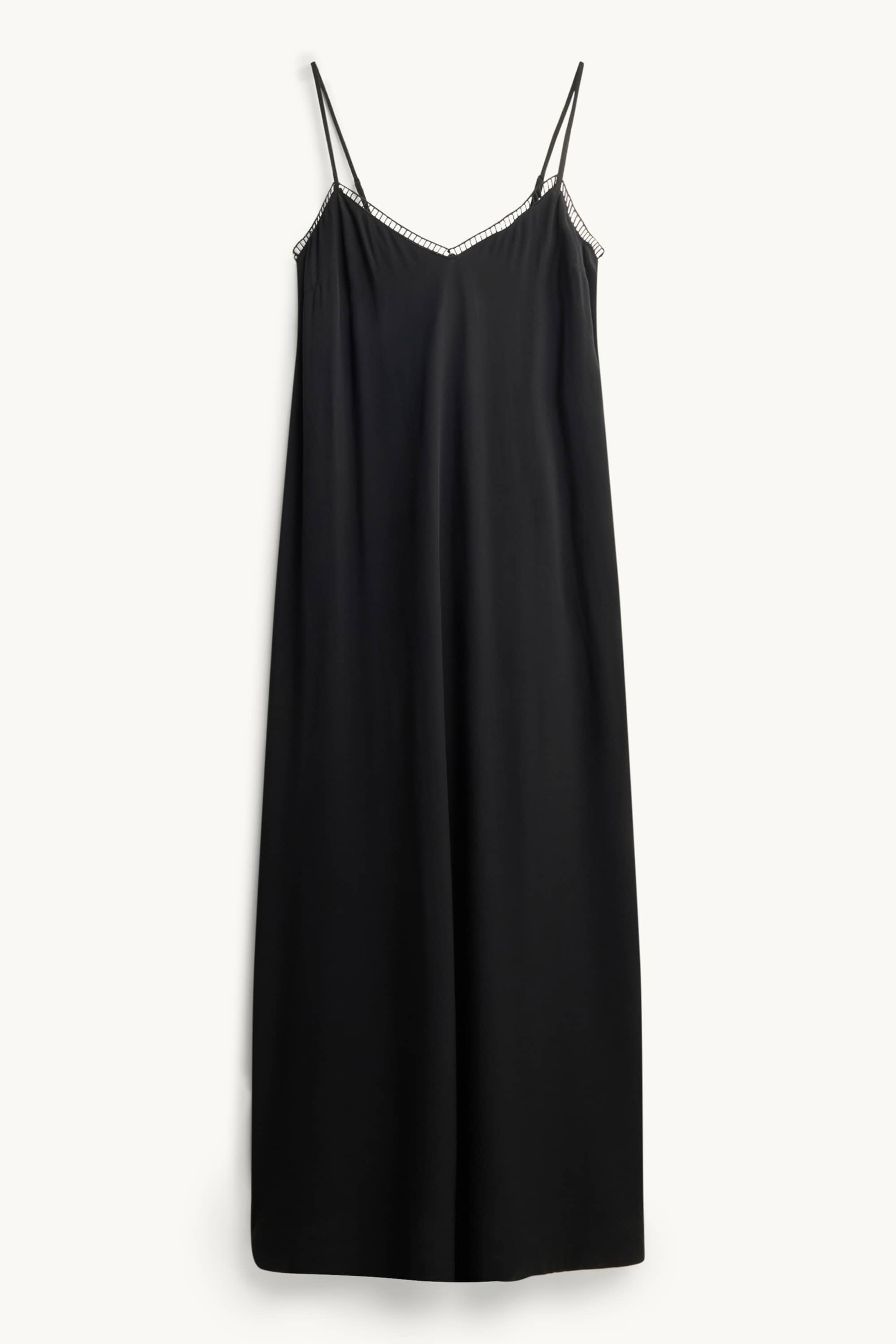 V-neck dress - straight fit black